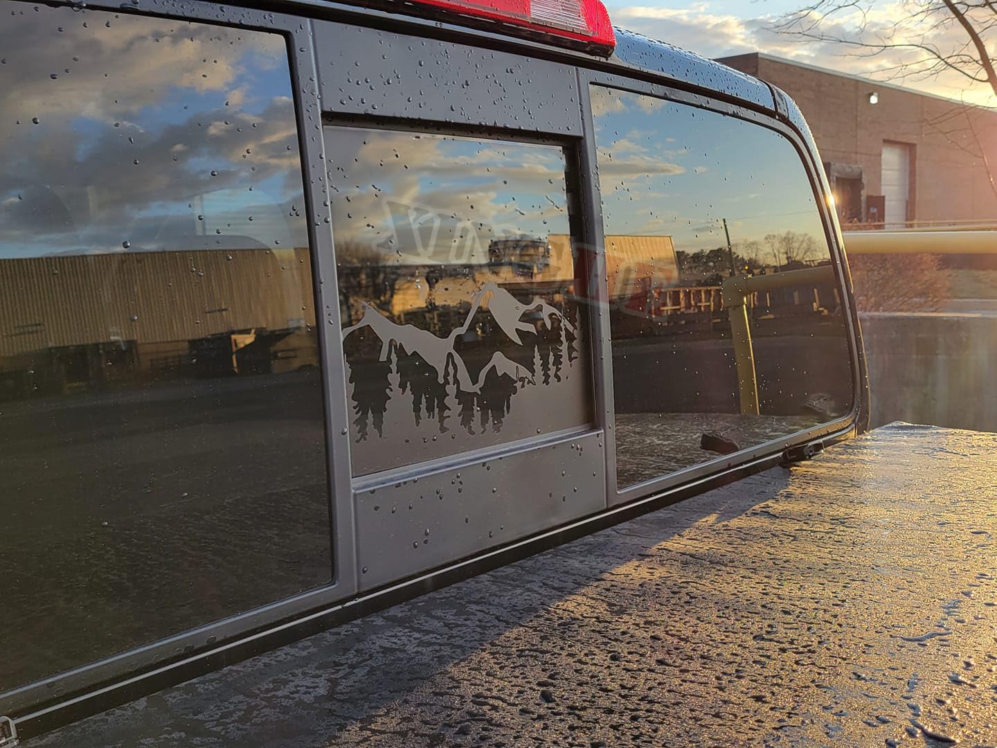 Xinghe For Chevy Silverado Gmc Sierra 2019-2025, Rear Middle Window American Flag Decal, Matte Black Usa Flag Vinyl For Truck Ba