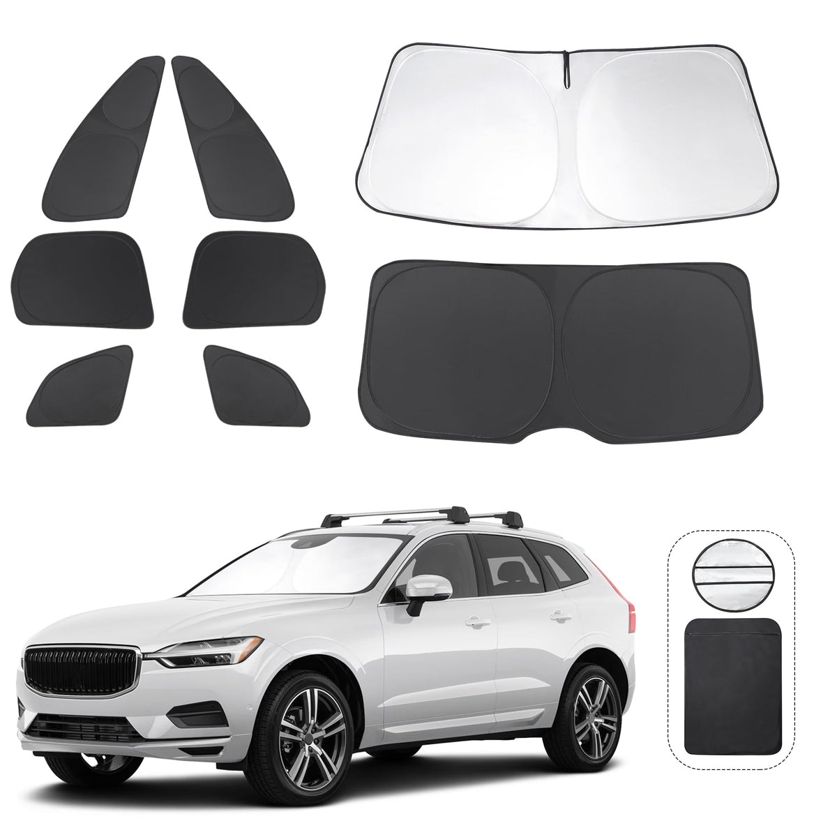 Tinglu Window Shades For Volvo Xc60 2018-2024 2025 Accessories Car Side Full Windows Rear Triangular Windshield Sun Shade Sun Uv
