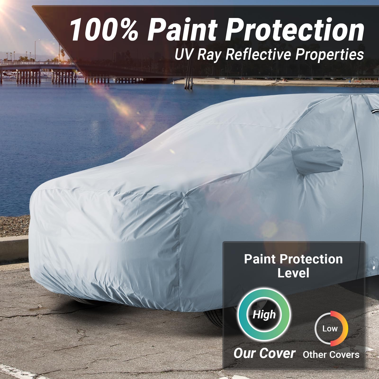 SUV Custom-Fit Car Cover for Chevy Tahoe | Waterproof All Weather SUV Cover for UV, Rain, Snow, and Ice. Premium Quality, Suitab