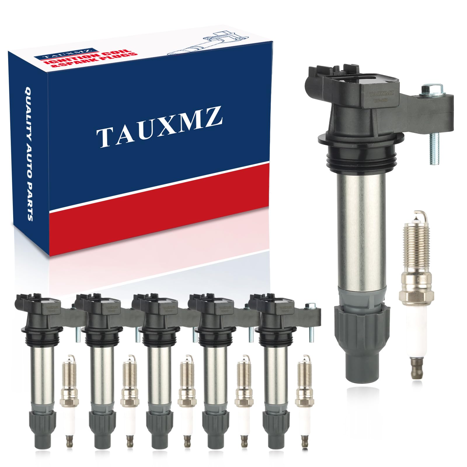 Ignition Coil Pack UF569 and Iridium Spark Plugs 41109 Replacement for Chevrolet Buick Cadillac GMC Saturn 3.6L and CTS 2.4L 3.0