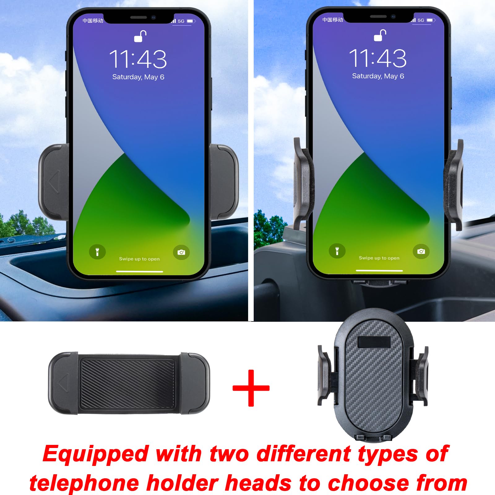 Neepiar Phone Holder Mount Compatible With 2011-2018 Jeep Wrangler Jk Jku Dash Multi-Mount Phone Kit With Storage Box Interior Accessories