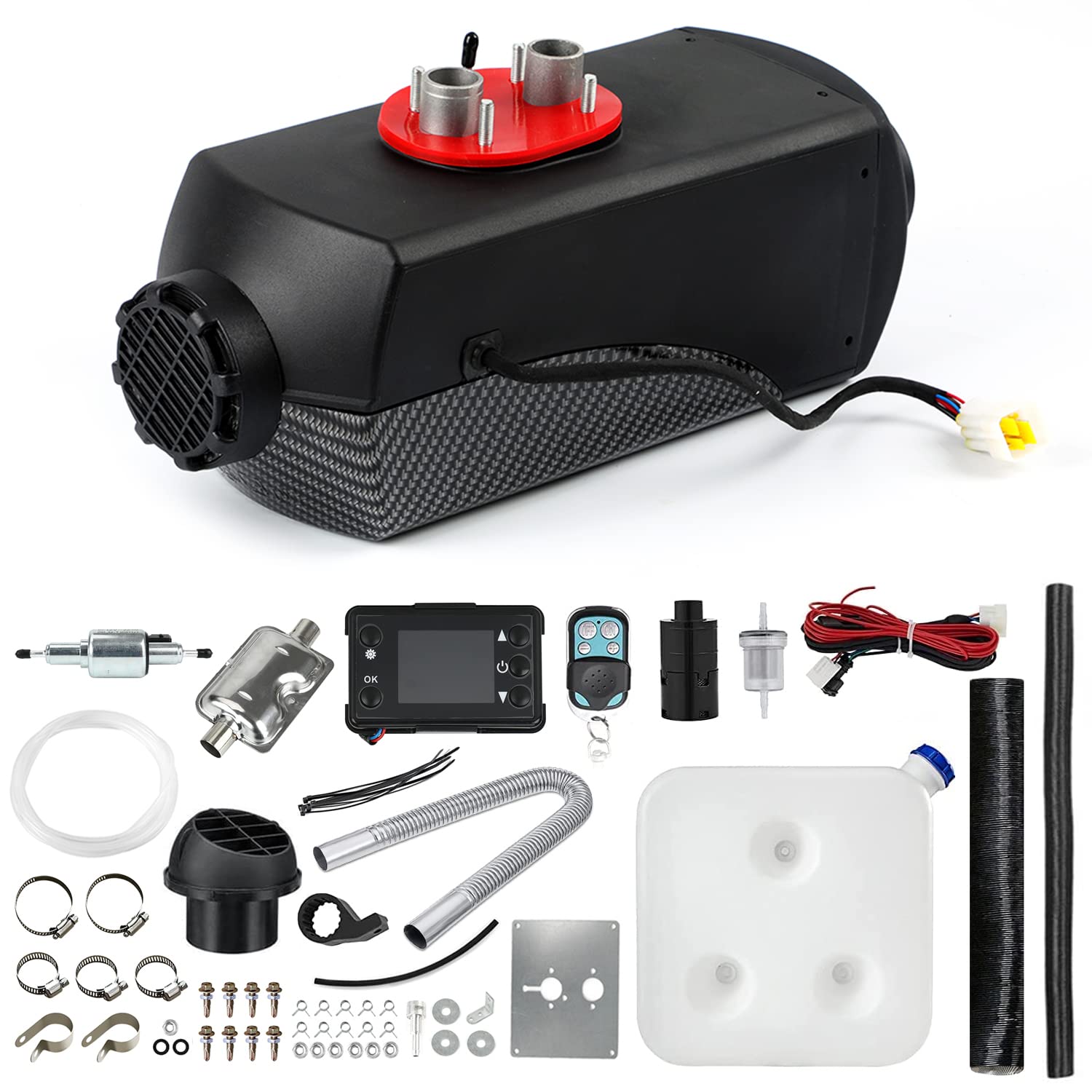 Triclicks Diesel Air Heater 12V 5Kw-8Kw Parking Heater Diesel Night Heater With Silencer Lcd Switch Remote Control 10L Tank For