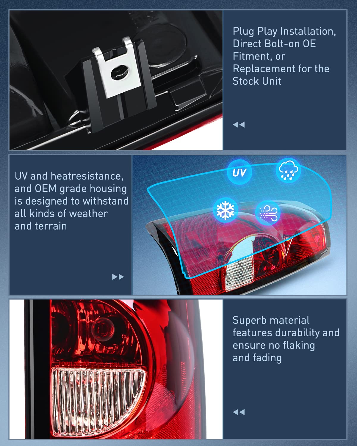 Nilight Taillight Assembly For 2003 2004 2005 2006 Chevy Silverado 1500 1500Hd 2500 2500Hd 3500 2007 Chevy Silverado 1500 2500 3