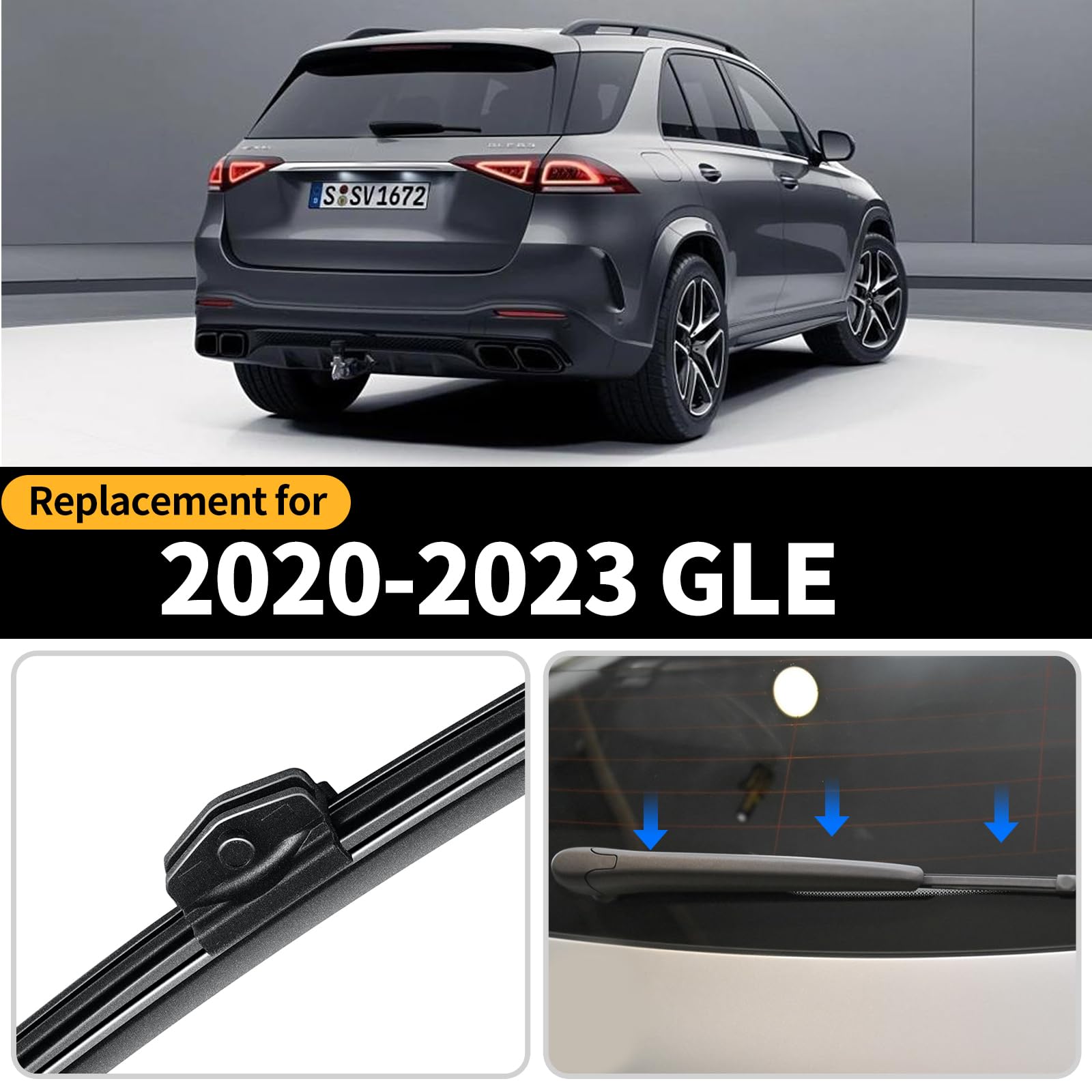 Replacement For 2020-2023 Mercedes-Benz Gle 350 450 580 Rear Windshield Wiper Blade And Arm Assembly (Replacement For 2020-2023