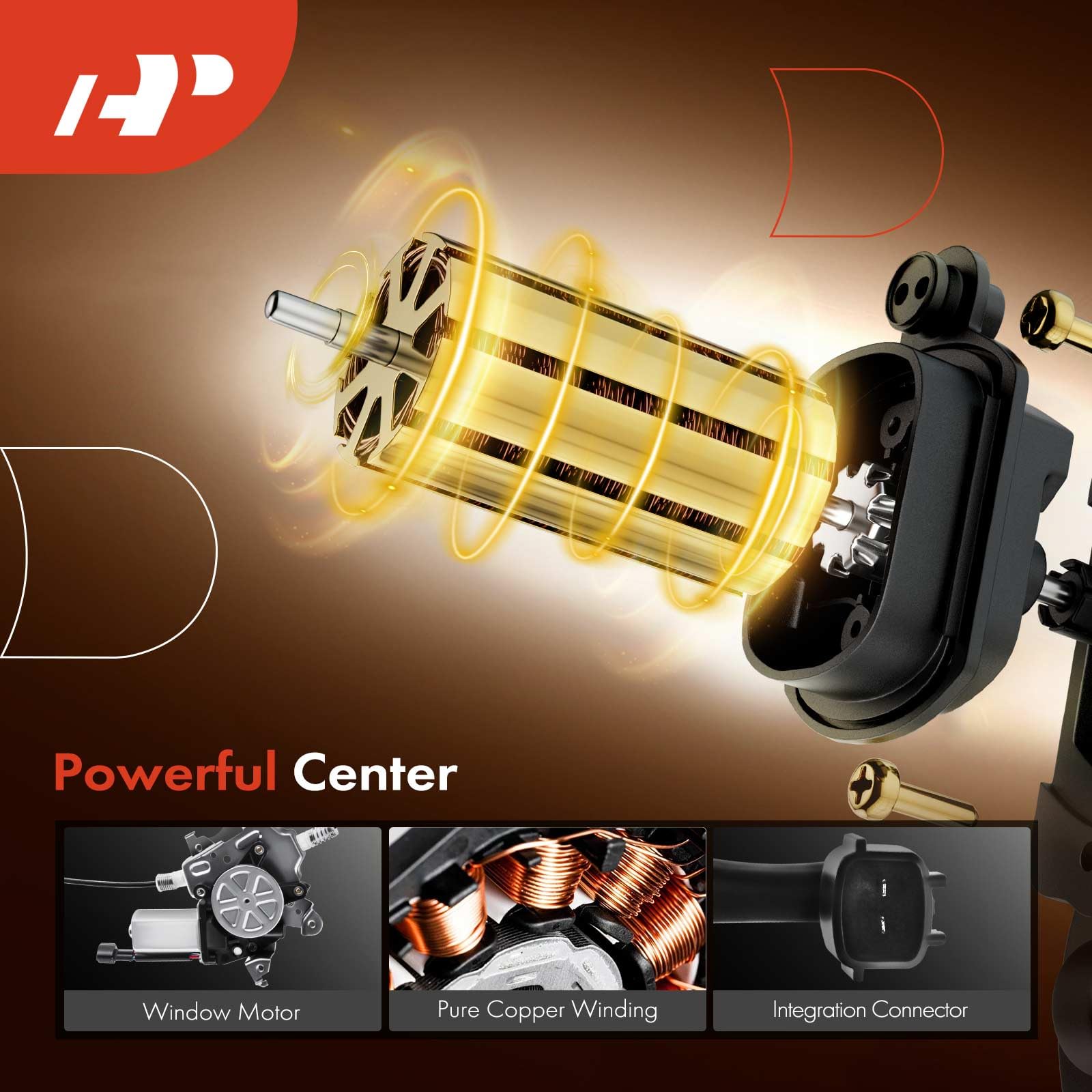 A-Premium Power Window Regulator With Motor Compatible With Nissan Frontier Xterra 2005-2015 Pathfinder Suzuki Equator (2 Pins O