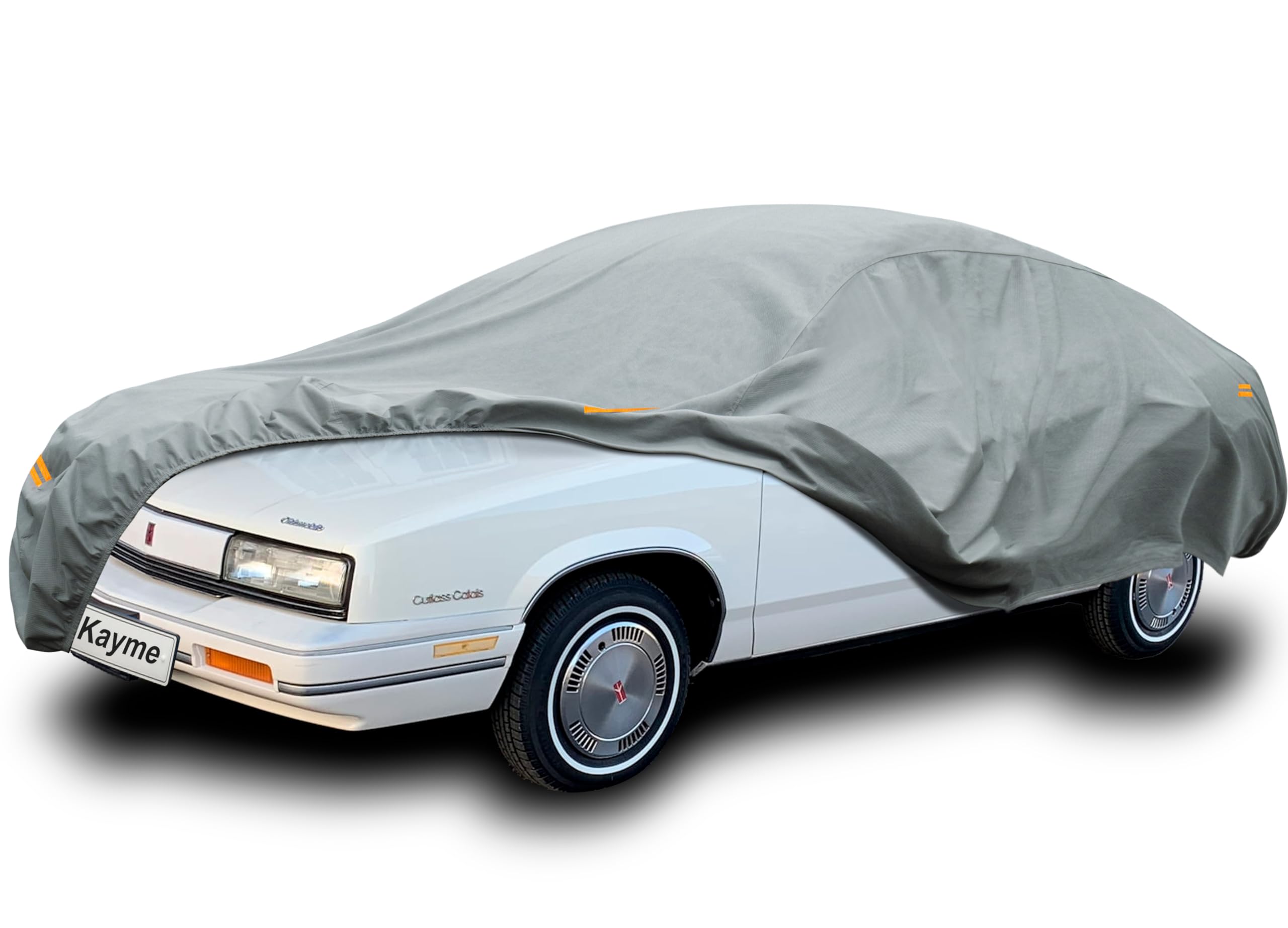 Kayme Heavy Duty Car Cover Custom Fit Oldsmobile Cutlass Calais (1984-1994) Waterproof All Weather For Automobiles, Full Exterio