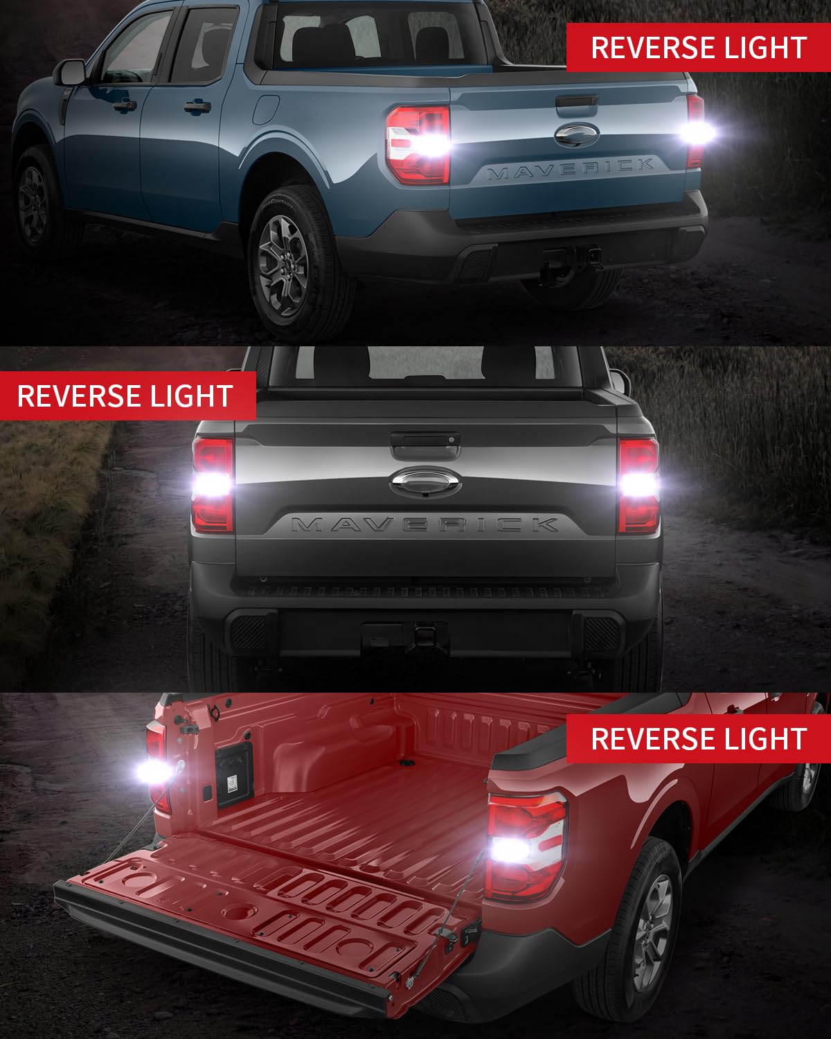 Lasfit T3 Wt21W Led Bulb Backup Reverse Light Wt21 Wt21W/7W Canbus Error Free For 2022 2023 2024 Ford Maverick Xl Xlt Lariat Acc