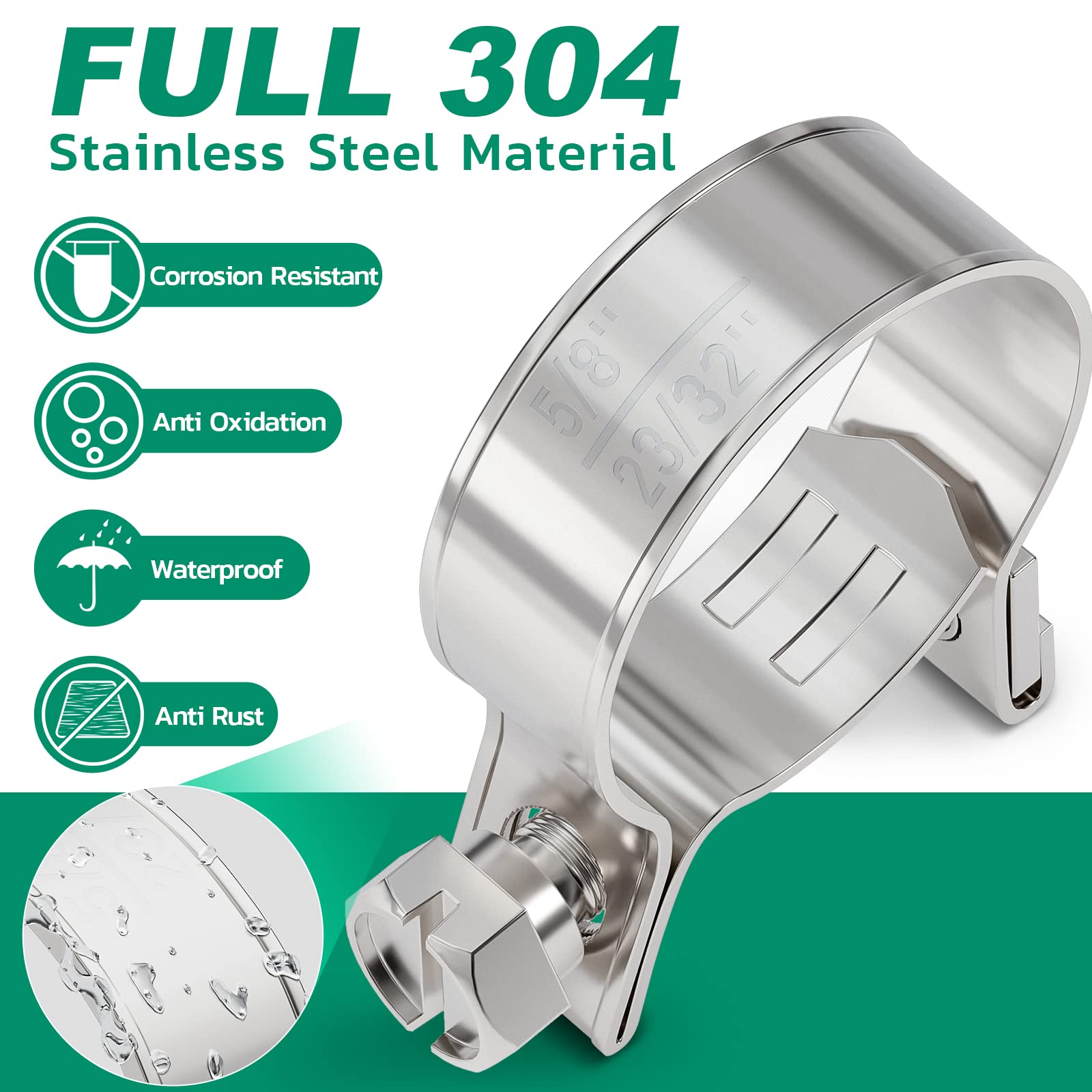 Ouru 52Pcs Fuel Line Clamp Assortment Kit 304 Stainless Steel,10 Sizes Adjustable 9/32'-23/32' Dia (7-18Mm) Mini Fuel Injection Gas Line Hose Clamps,Pipe Clamp For Automotive,Diesel Petrol Pipe