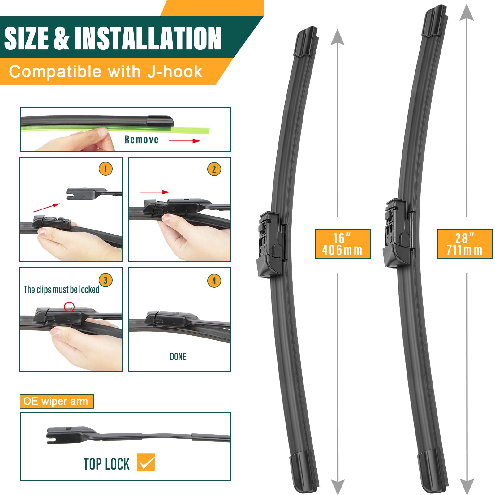 Kvq Windshield Wiper Blades Replacement For Toyota Prius 2016 2017 2018 2019 2020 2021 2022 Original Factory Quality Front Rear