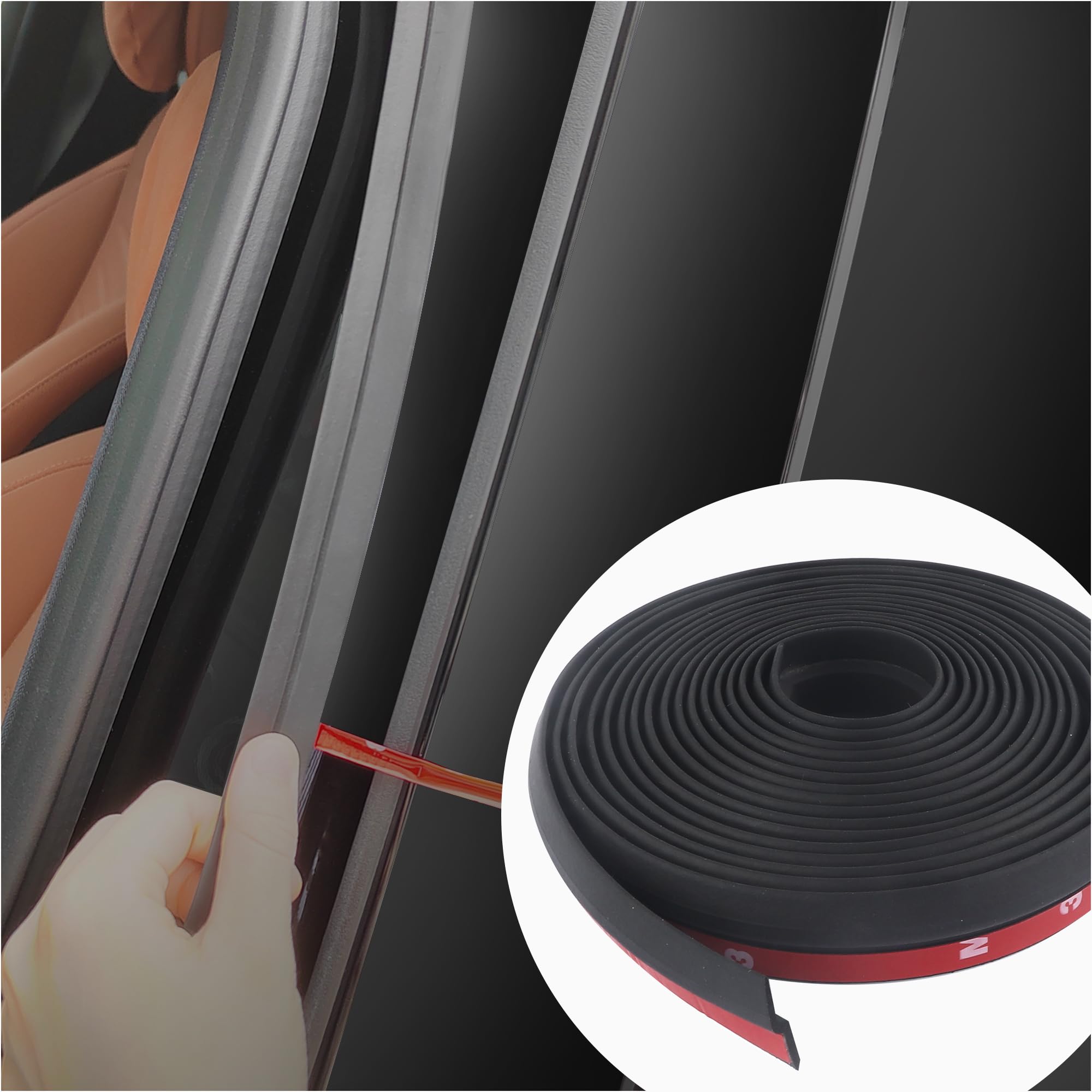 13Ft Automotive Weather Stripping,Super Flexible Z-Shaped Rubber Seal Strip For Reducing Noise & Dust,360 Perfectly Fit Car Weat