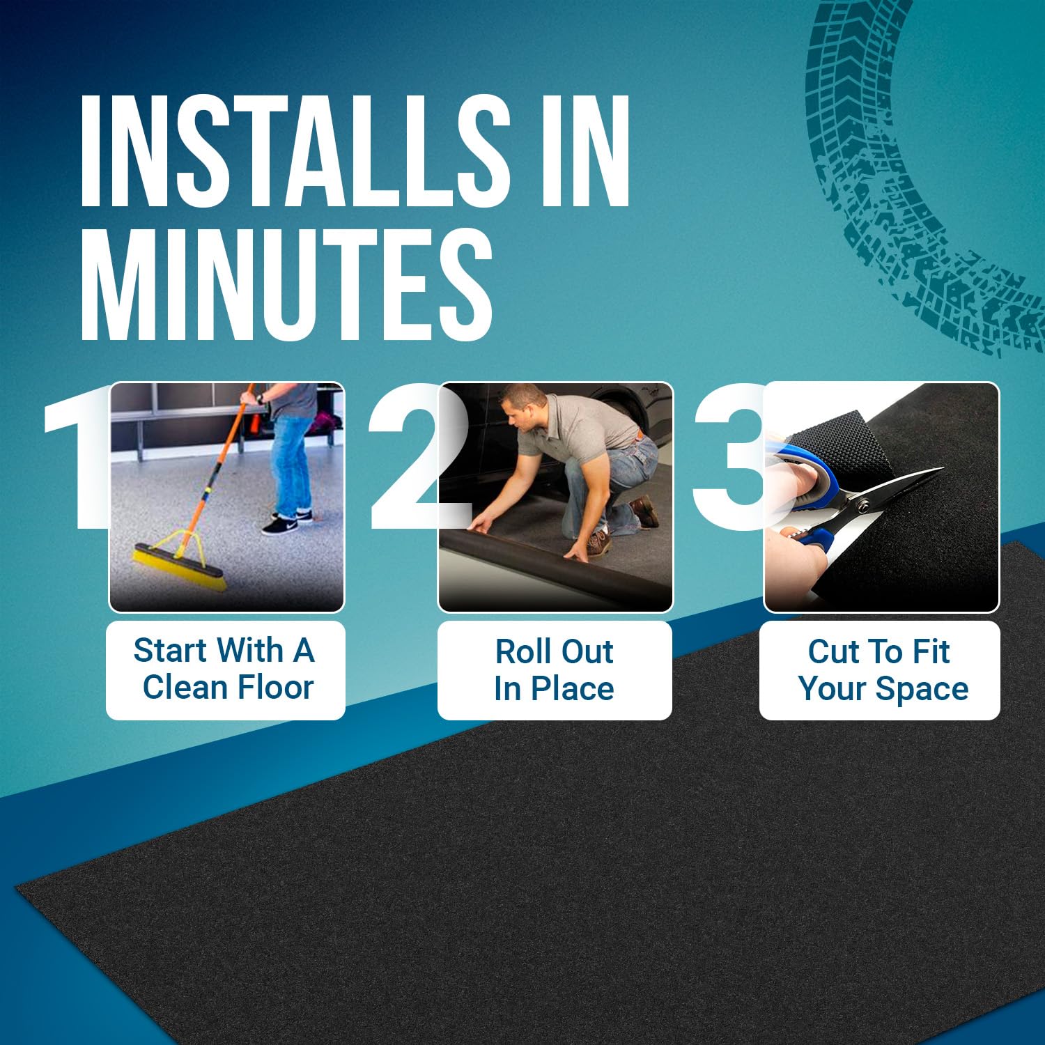 Itsoft Garage Floor Mat For Under Car 3X2.5 Feet, Oil Spill Mat & Mechanic Pad, Oil Drip Pan, Absorbent, Washable, Non Slip & Wa