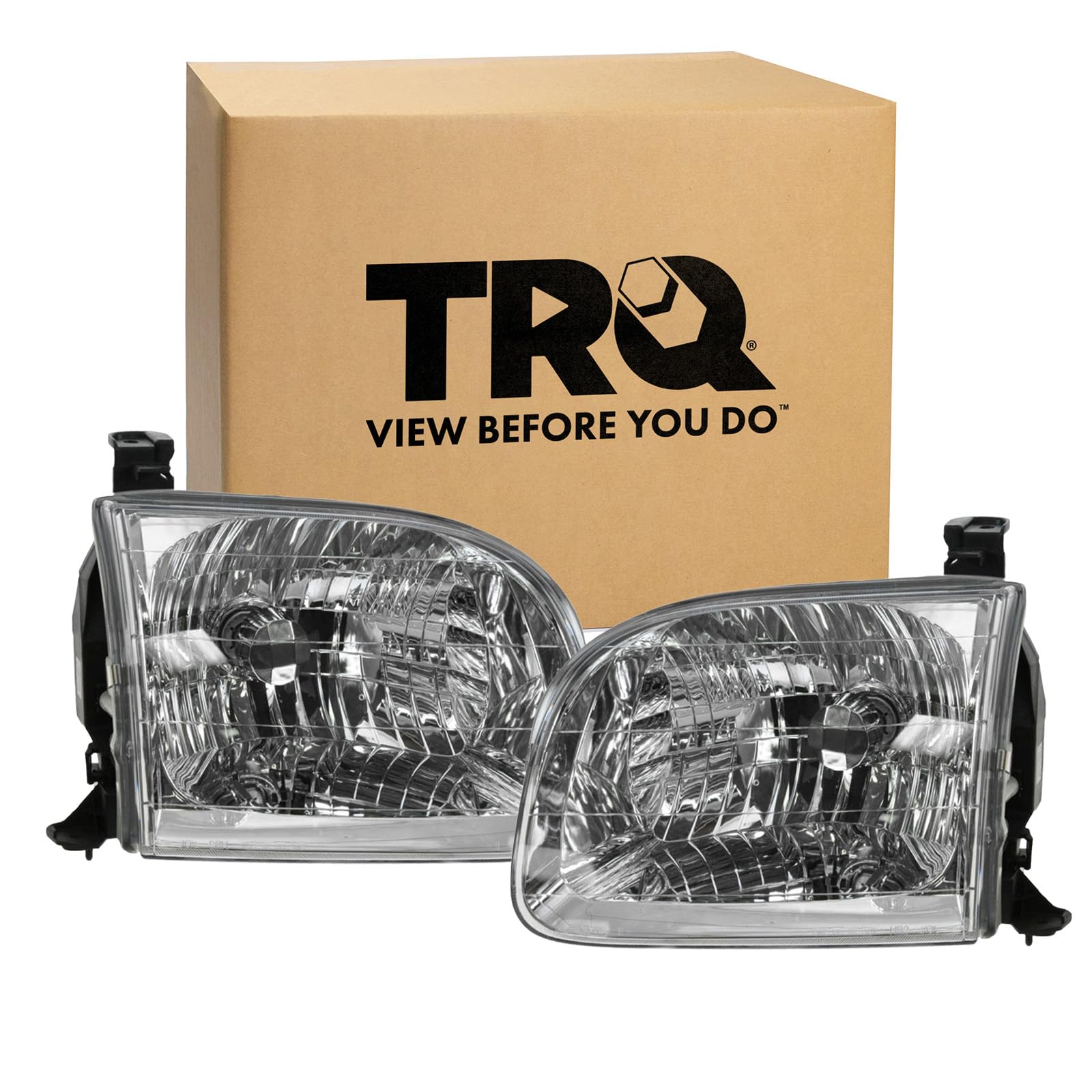 Trq Headlight Assembly Set Headlights Halogen Driver & Passenger Side Compatible With 2001-2005 Toyota Sequoia 2004-2005 Toyota
