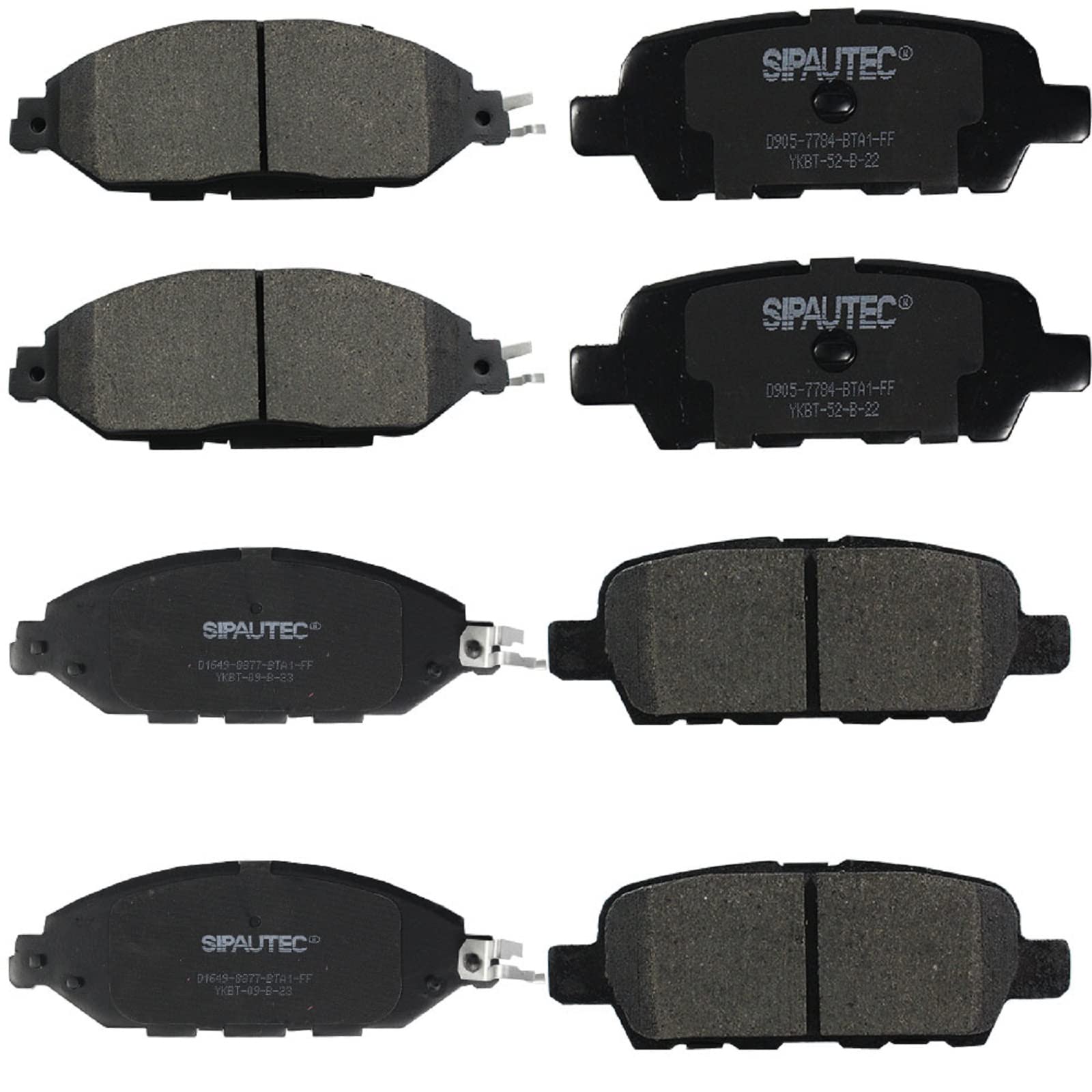 Sipautec-8Pcs Front Rear Ceramic Brake Pads Compatible With 2014 2015 2016 2017 2018 2019 2020 Nissan Pathfinder All Trims Sp128