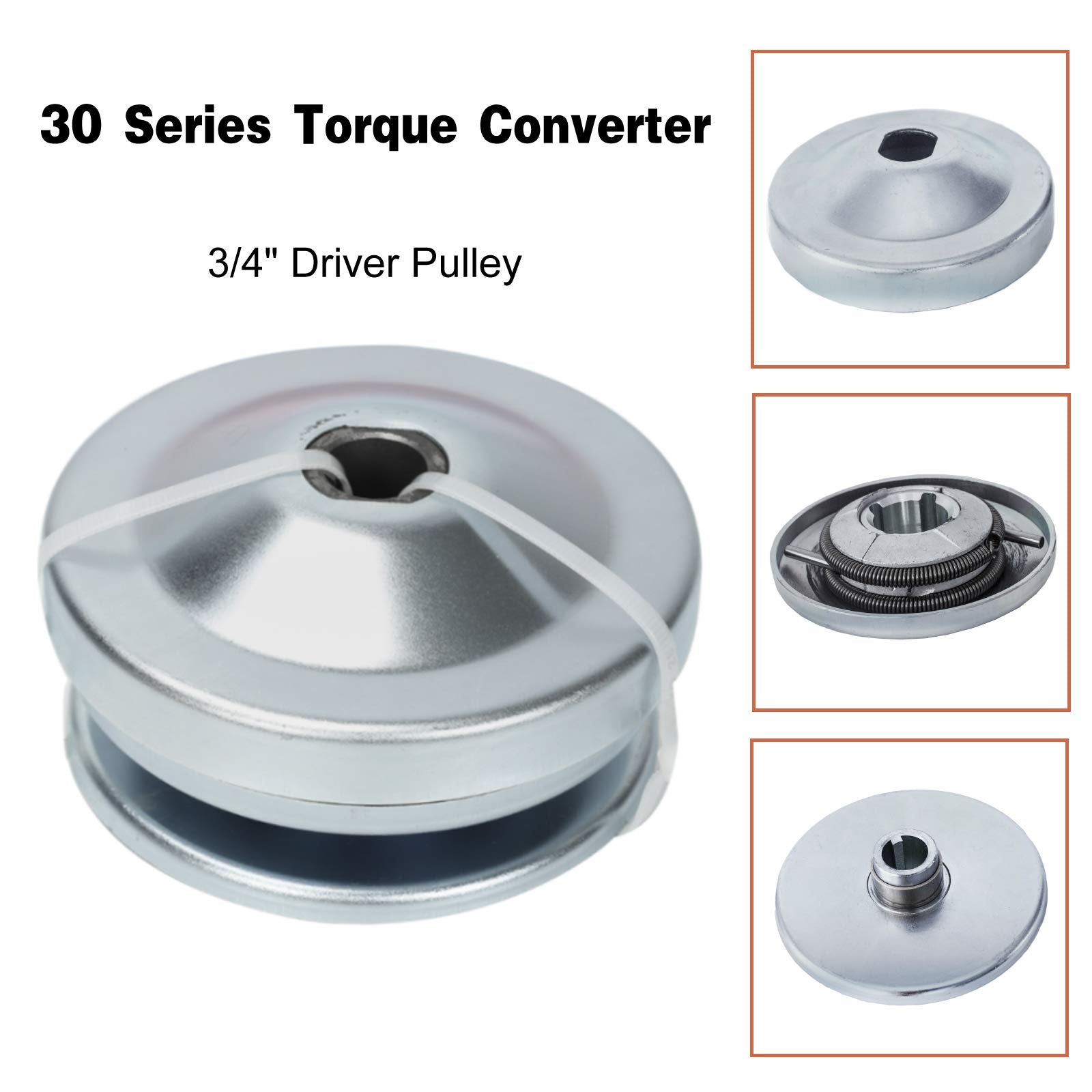 BLACKHORSE-RACING Go Kart Torque Converter for Predator 6.5HP 212CC Clutch Set Replaces Comet TAV2 3/4 Inch 30-75 Manco Fit All