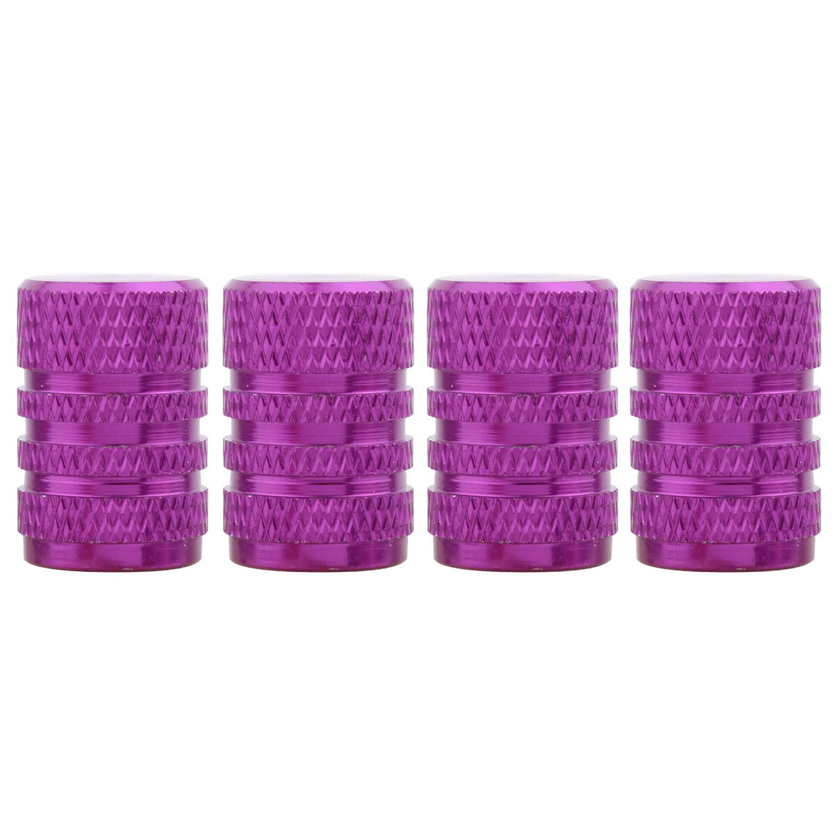 Tomall Purple Round Style Tire Valve Stem Caps Aluminum Alloy For Vehicle Rv 4Wd