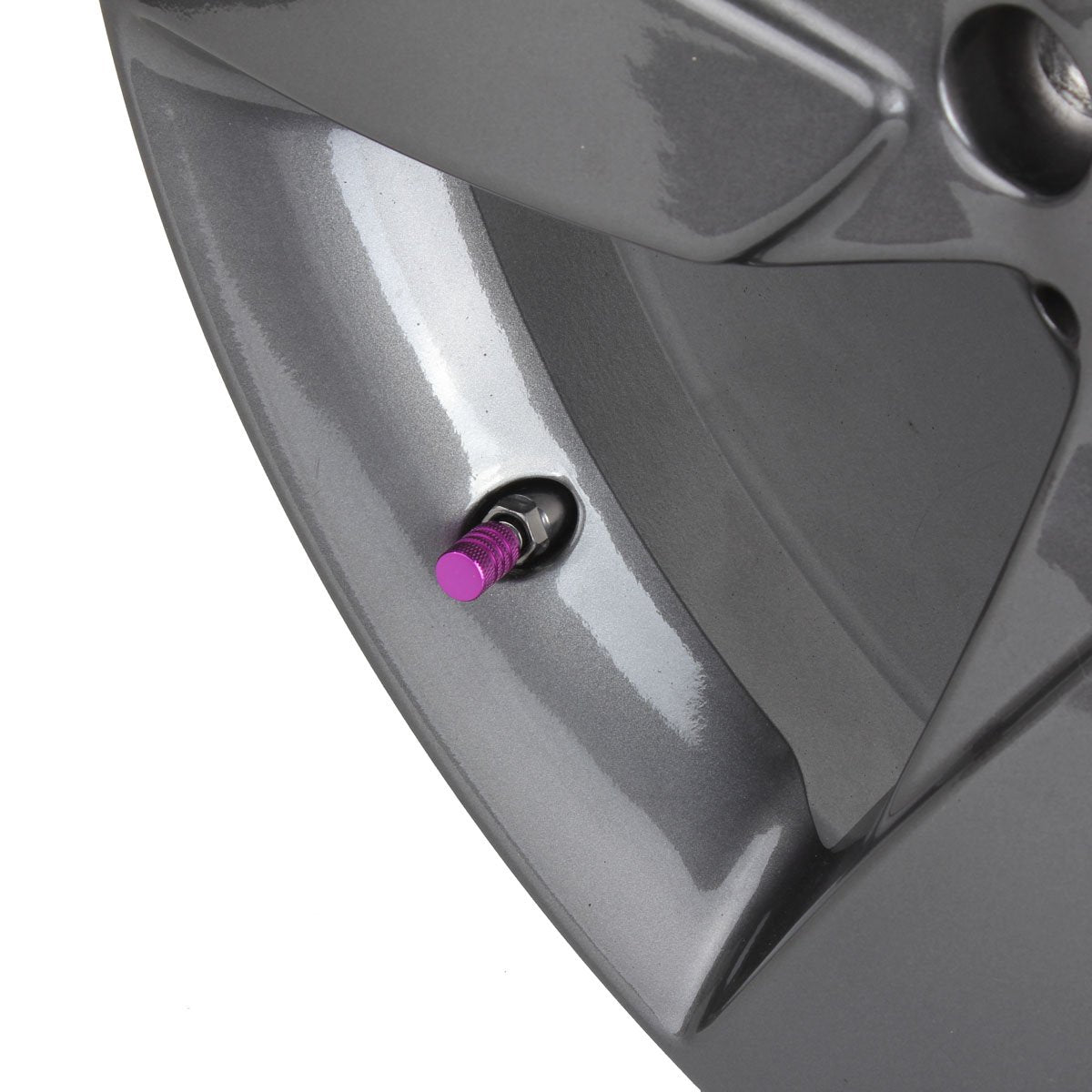 Tomall Purple Round Style Tire Valve Stem Caps Aluminum Alloy For Vehicle Rv 4Wd