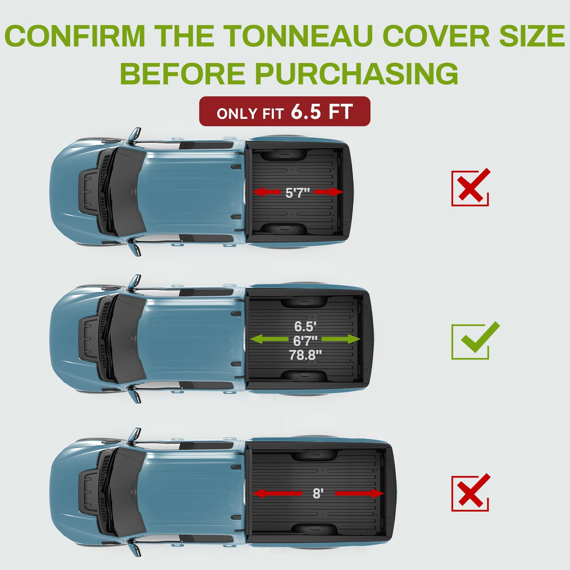 Autosaver88 Soft Quad-Fold Truck Bed Tonneau Cover Compatible With 2015-2025 Ford F-150 F150 (Excl. Raptor Series) 6.5Ft Bed