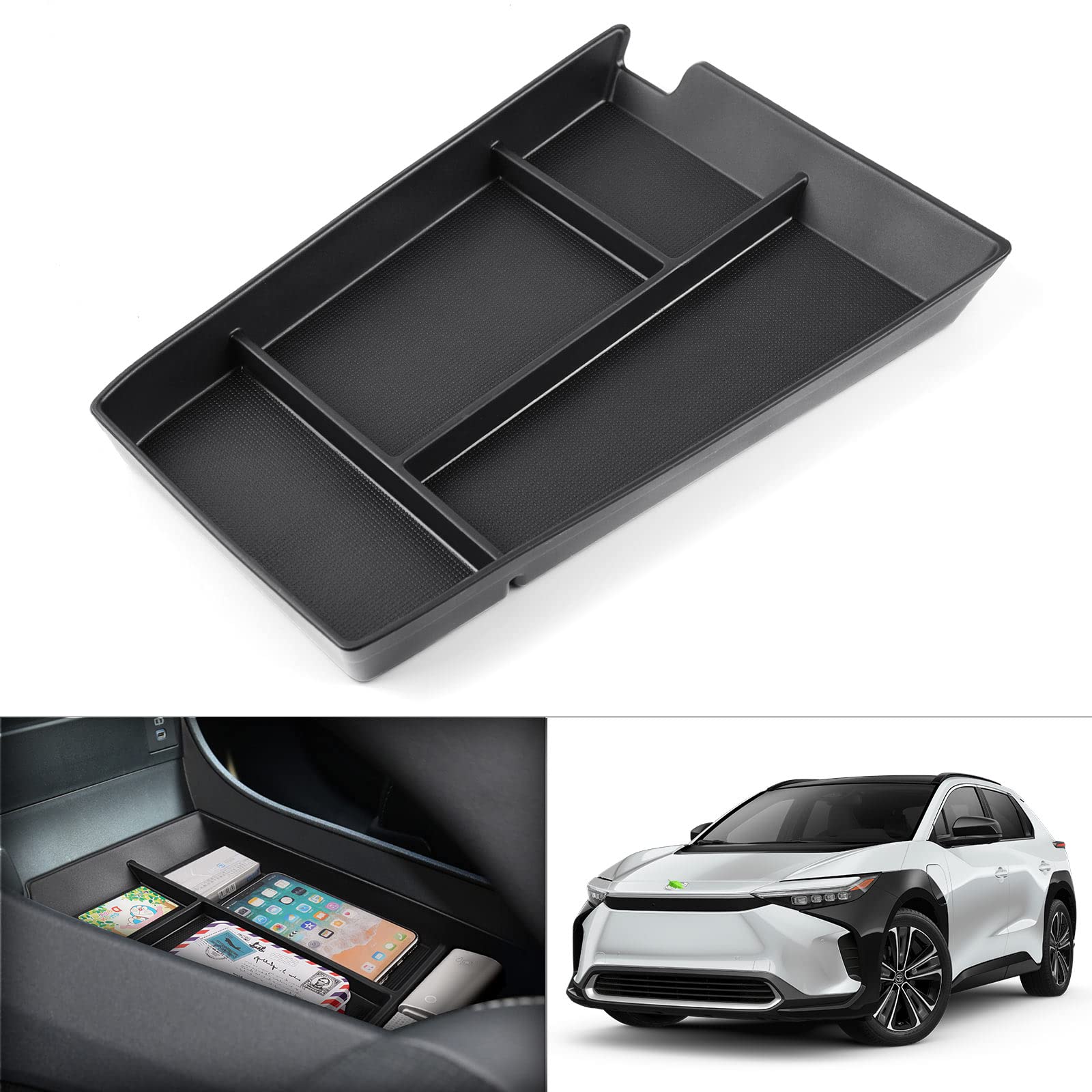 Autorder Center Console Bottom Organizer for 2023 2024 2025 Toyota bZ4X/ Subaru Solterra Accessories Lower Center Console Storag