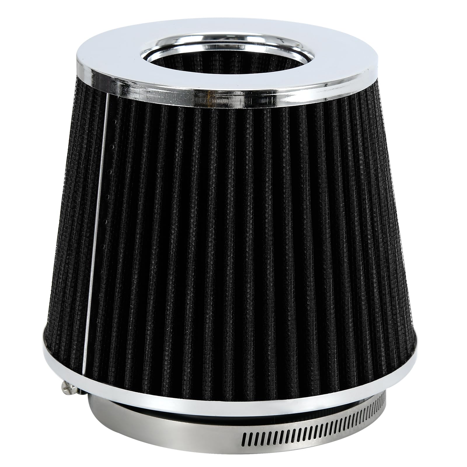 Ptnhz Universal Black 4'' 102Mm High Flow Cold Air Intake Cone Air Filter Power Intake Air Inlet System Air Cleaner