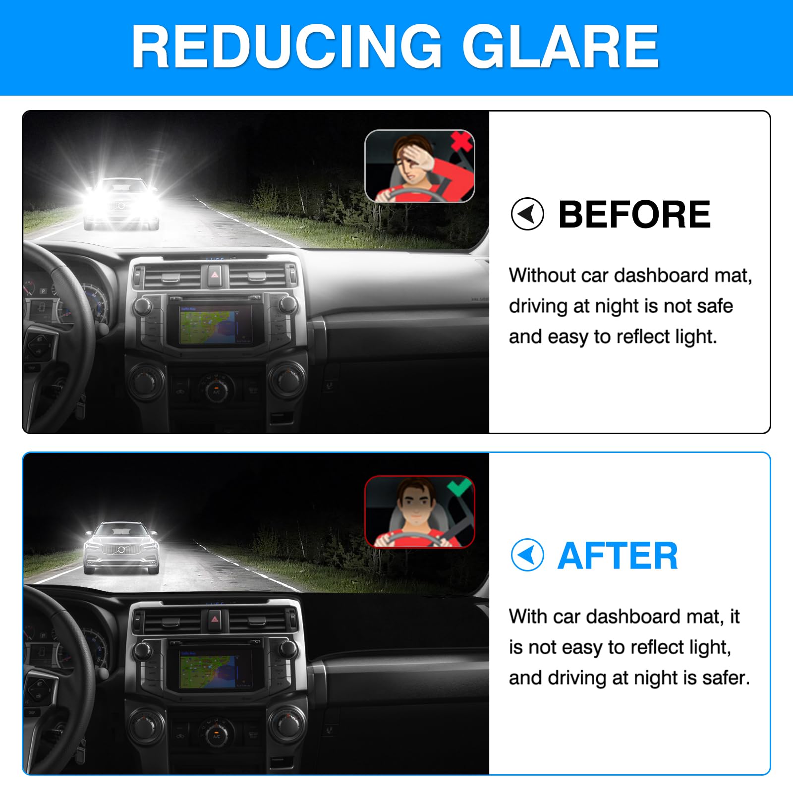 Autorder Dashboard Cover Mat For 2010-2021 2022 2023 Toyota 4Runner Accessories Dash Cover Upgrade Velvet Dash Mat Sunshade Glar