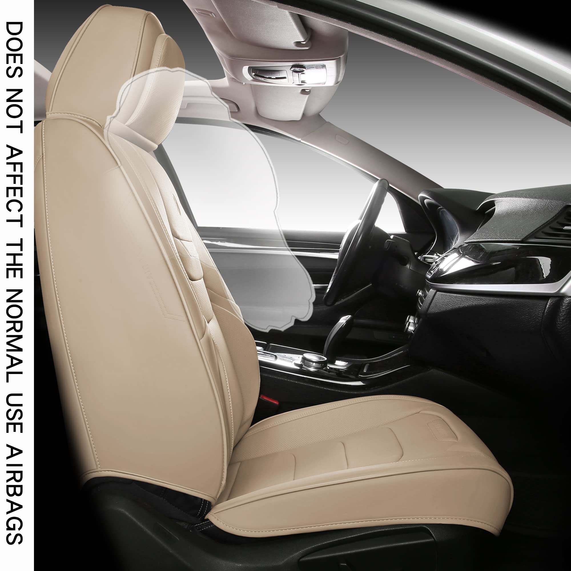 Haitour Full Coverage Leather Car Seat Covers Full Set Universal Fit For Most Cars Sedans Trucks Suvs With Waterproof Leatherett