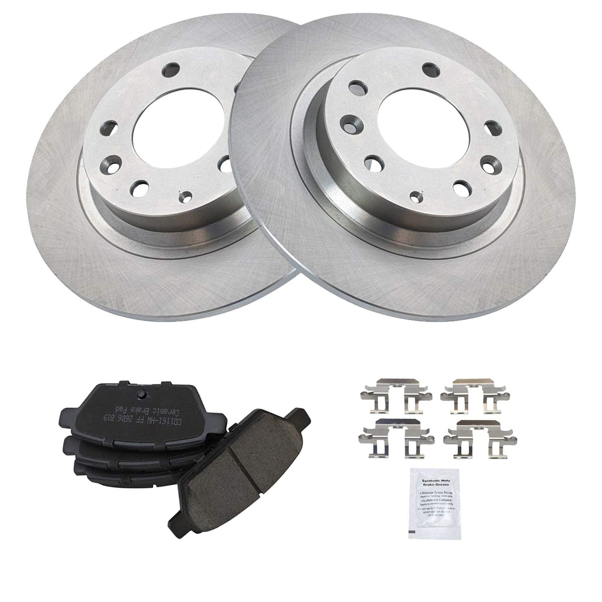 Trq Rear Brake Pad & Rotor Kit Brake Pads Brake Rotor Ceramic Compatible With 2006-2012 Ford Fusion 2007-2012 Lincoln Mkz 2006 Z
