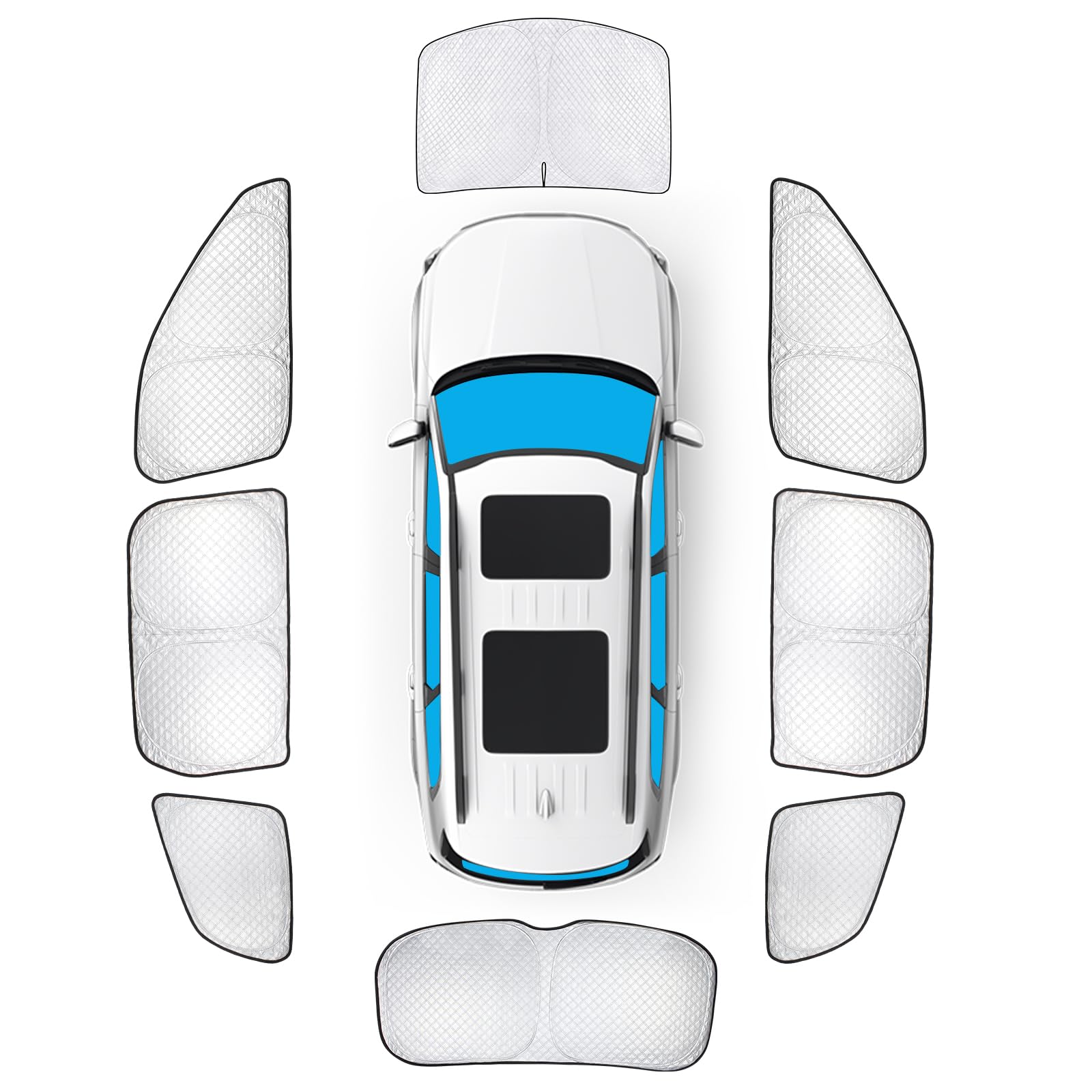 Kmf Windshield Sun Shade Replacement For Kia Telluride Accessories 2020-2024 2025, Side Window Sun Shade Cover Sun Visor Shield