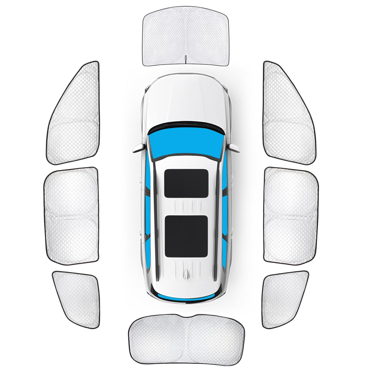 Kmf Windshield Sun Shade Replacement For Kia Telluride Accessories 2020-2024 2025, Side Window Sun Shade Cover Sun Visor Shield