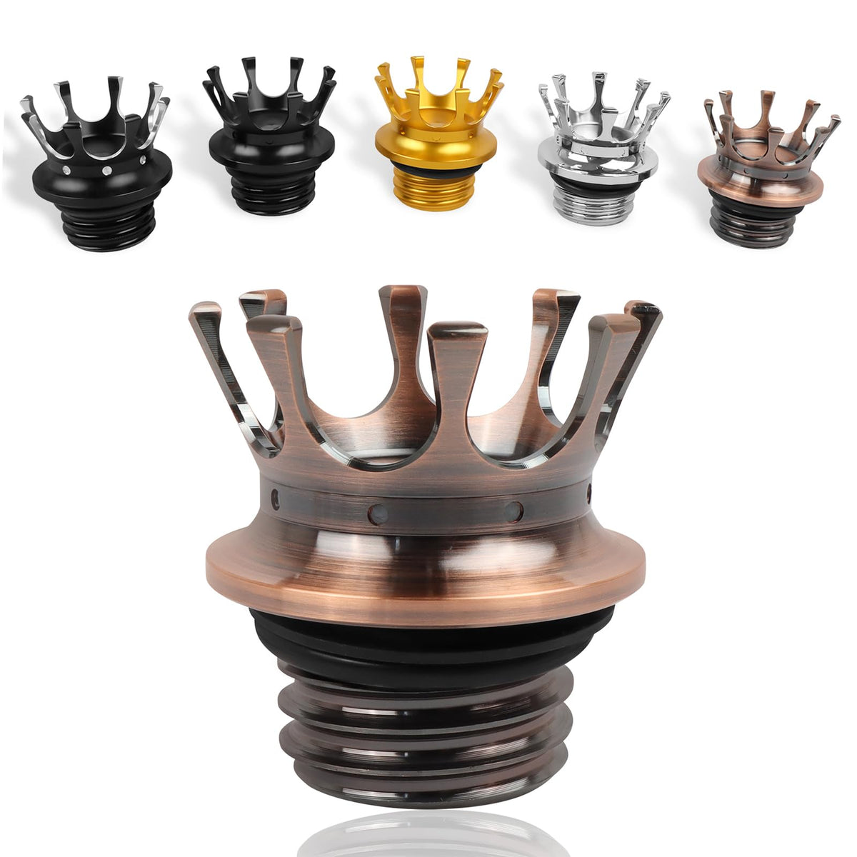 Motorcycle Gas Cap Cover Aluminum Crown Style Universal Fuel Tank Cap Compatible With Harley Sportster Xl 883 1200 48 Dyna Touri