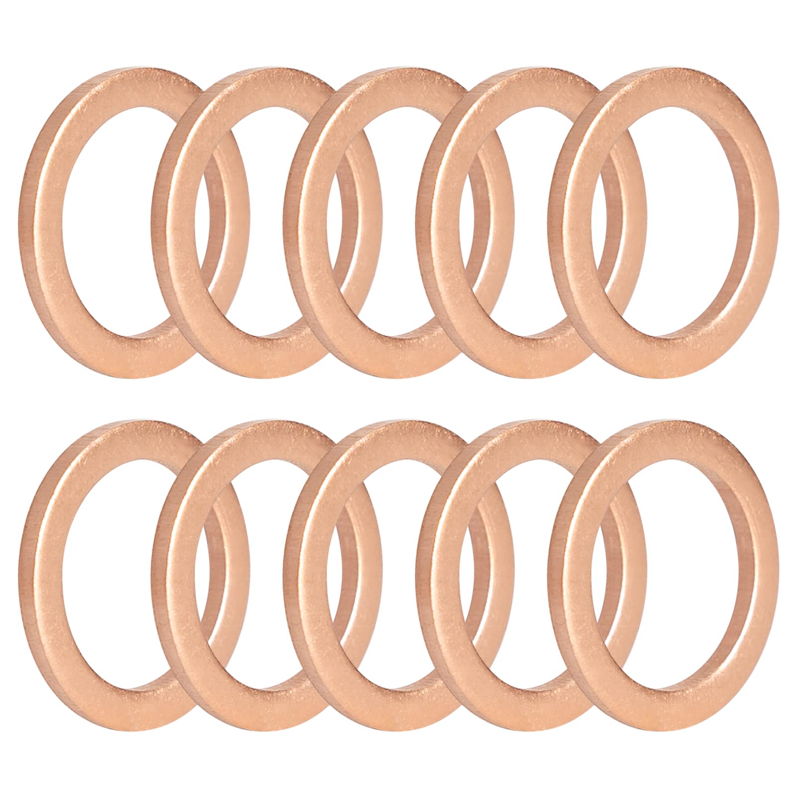 M12 Copper Oil Drain Plug Crush Washer Gasket Fits For Bmw, M12 X 17 X 1.5, 10 Pack