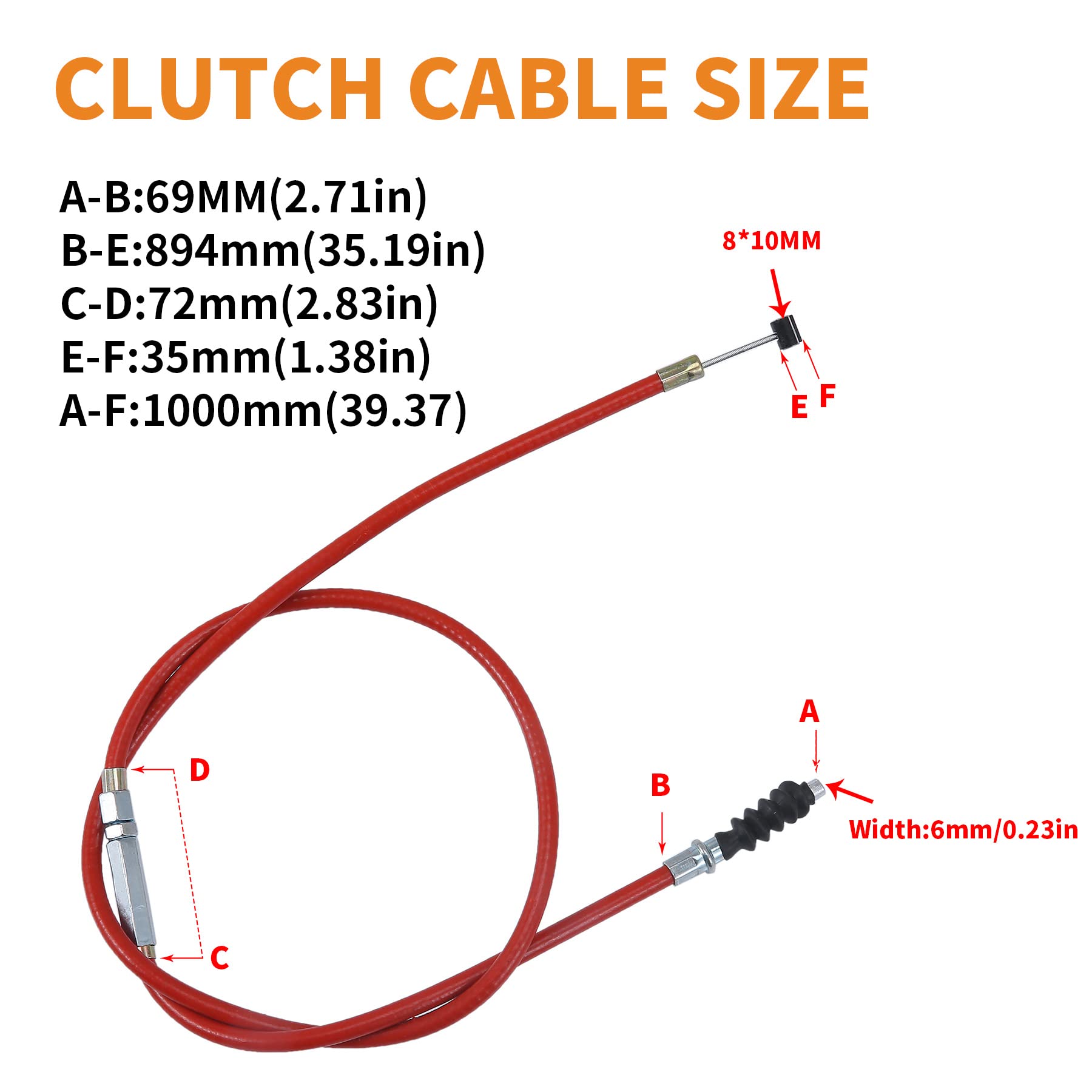 Stylemafia Red Folding Clutch Brake Lever & Cable for Apollo RFZ TaoTao SSR 110 125 Thumpstar 50cc 150cc - 7/8 Handlebars
