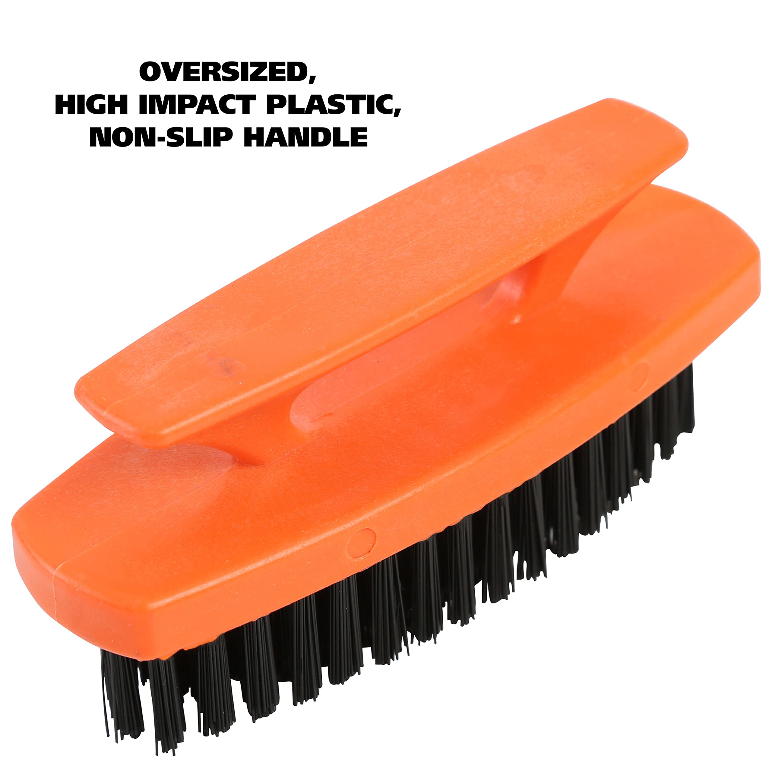 Greatneck 19025 Nail Brush, 6 Pack Nail And Hand Scrub Brush Set, Stiff Bristles, Comfortable Scrubber Grip