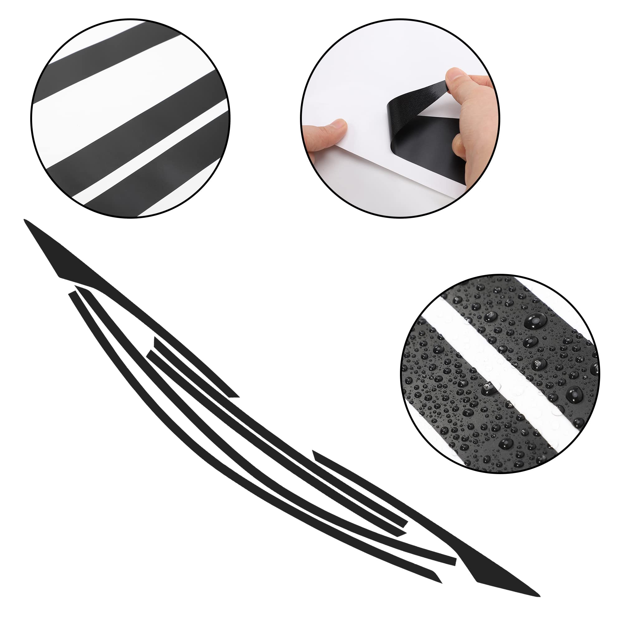 Tomall Car Window Edge Vinyl Stickers Compatible With Honda Accord Sedan 2018 2019 2020 2021 2022 Auto Window Cover Strip Trim Accessories (Matte Black)