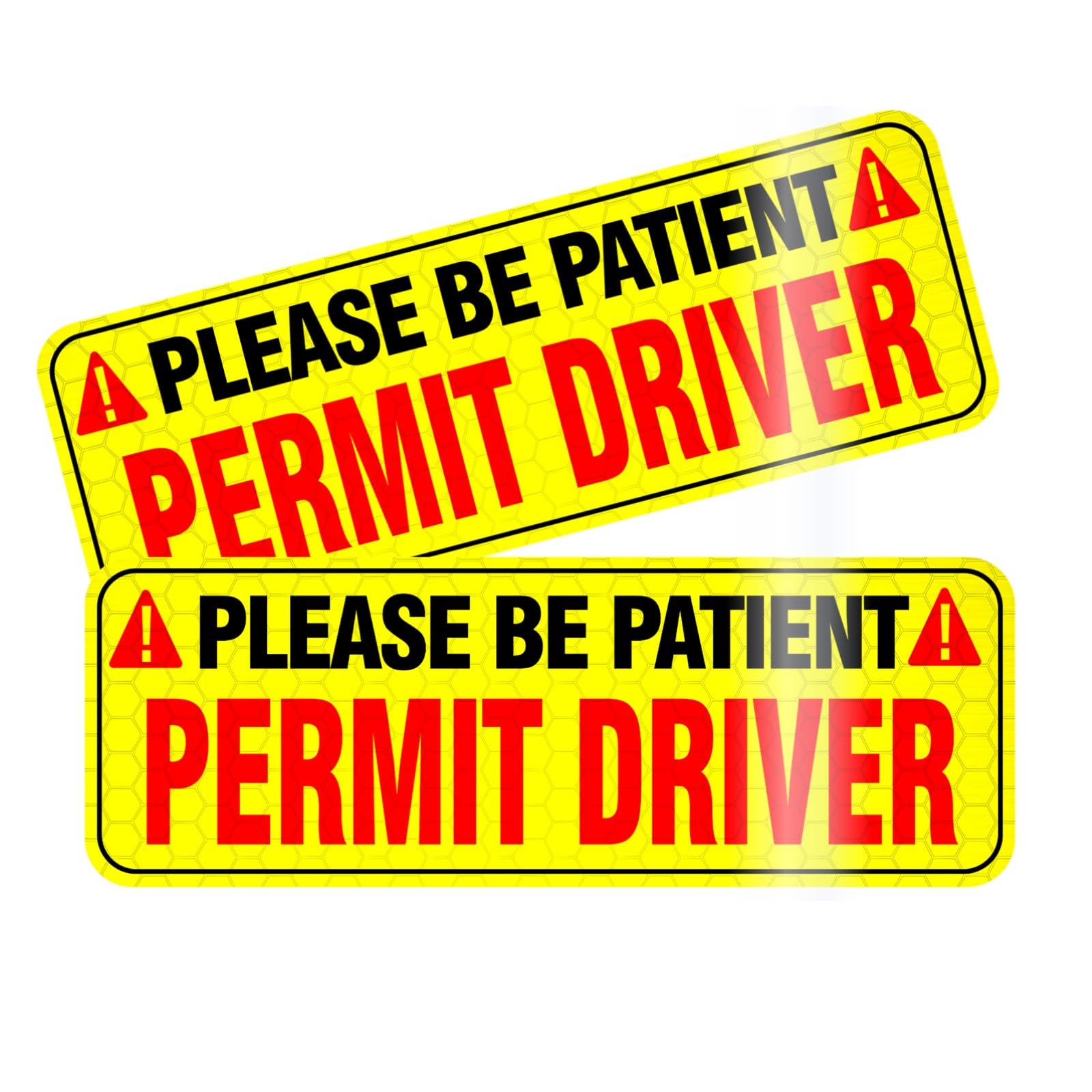 New Driver Permit Signs - Reflective, Patient Please, Car Magnet
