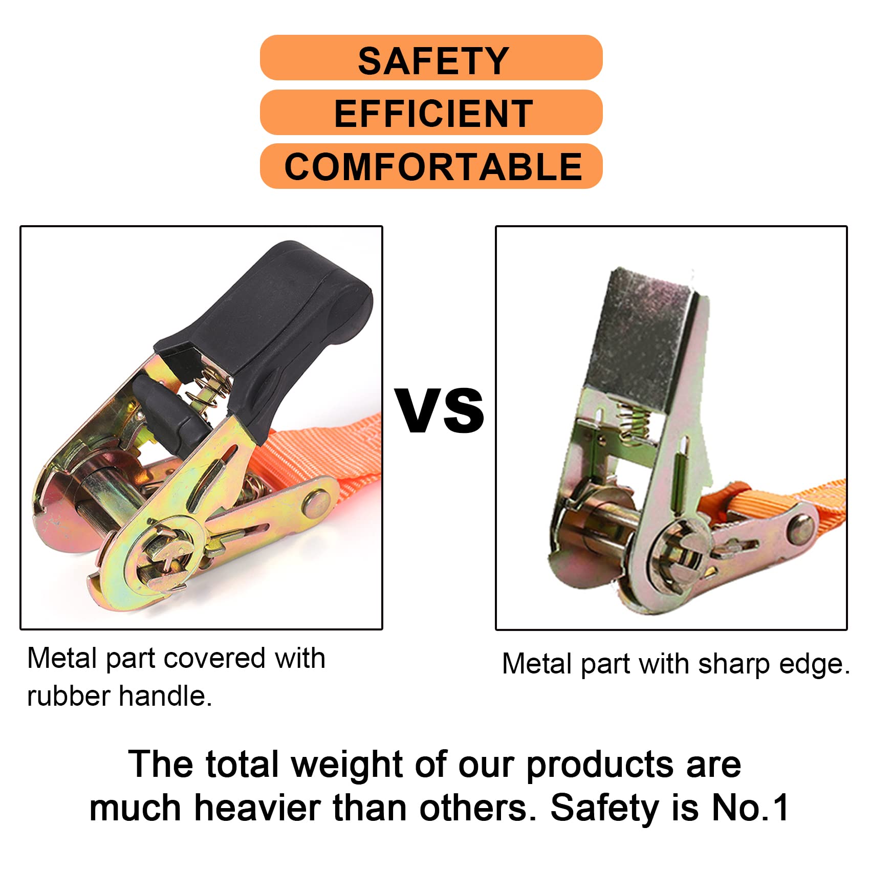 Ayaport Endless Ratchet Straps With Hook Tie Down Cargo Straps 13Ft 4 Pack