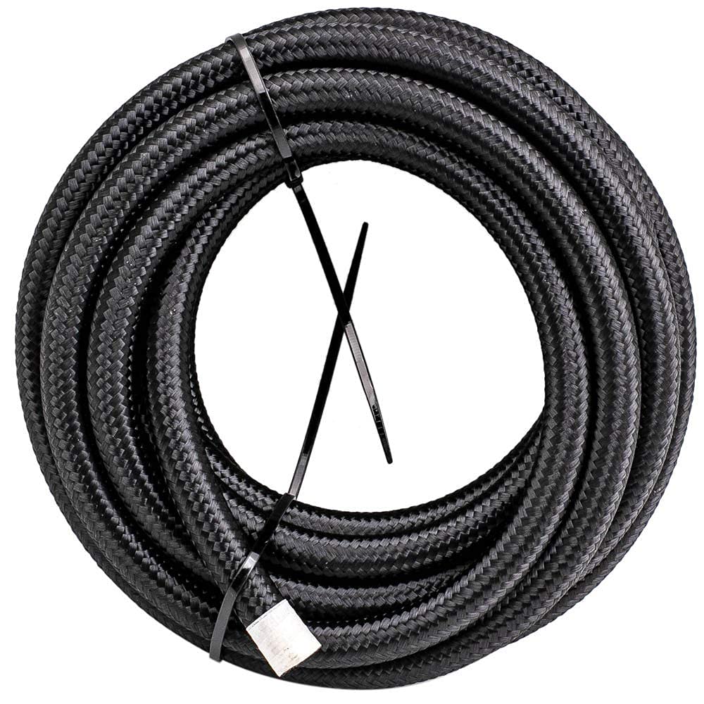 Byredio 1/4'' Fuel Line - 4An Fuel Hose 10Ft Stainless Steel Nylon Braided Transmission Lines For Oil, Cooler, Brake, Transmissi