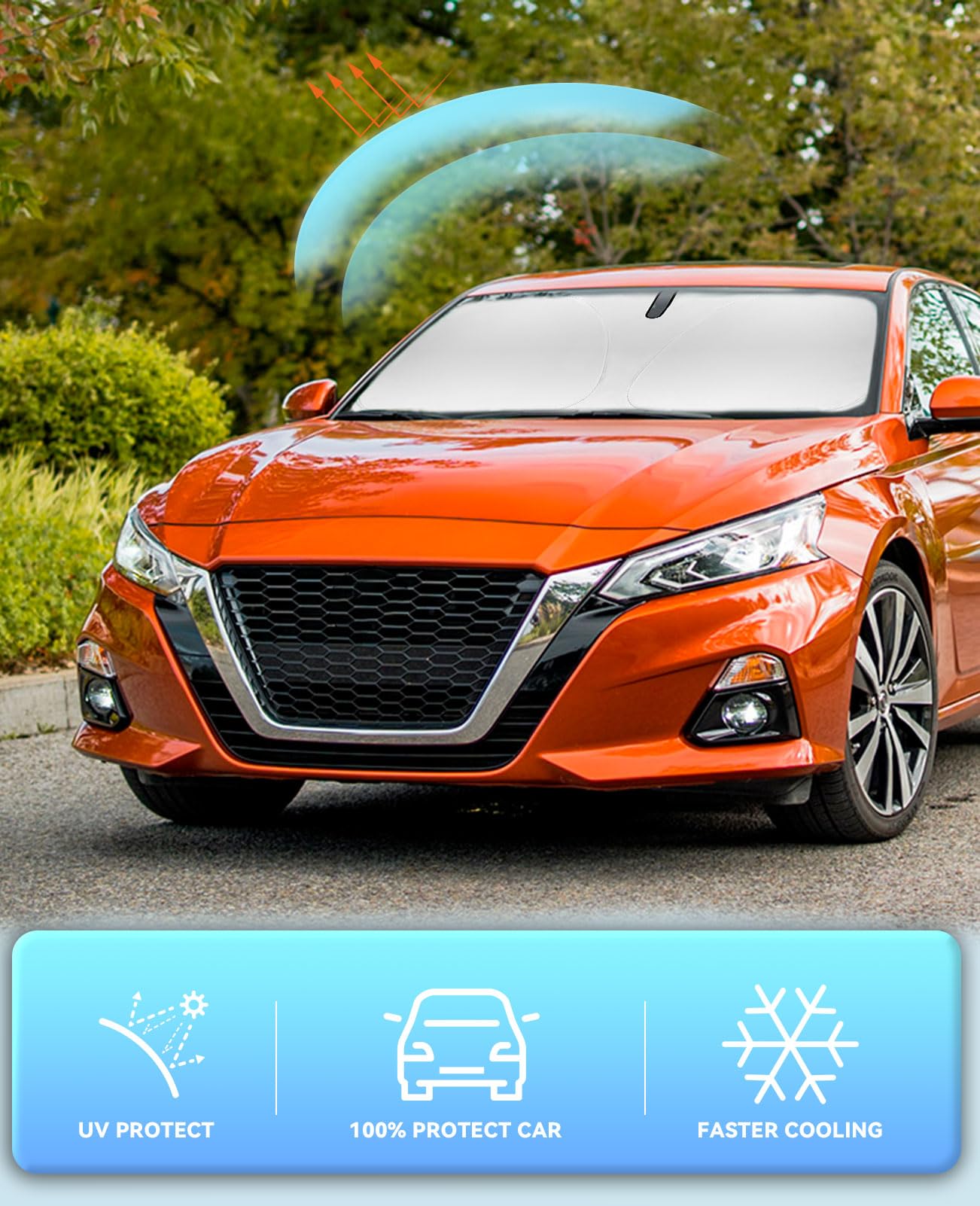 Sun Shade For Altima Windshield Sunshades For Nissan Altima 2018 2017 2016-2007 Accessories Windshield Cover Foldable Front Wind