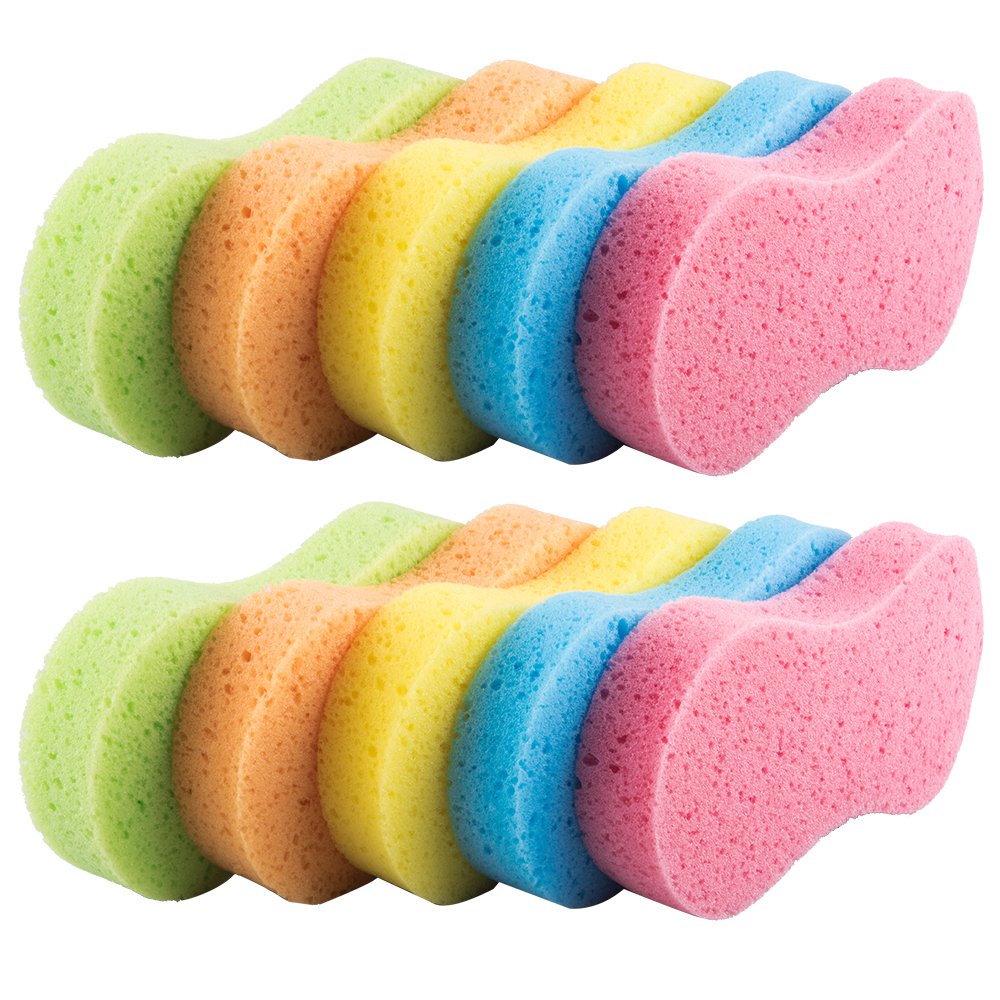 Huvai 10 Pack Car Wash Sponges Multi-Functional Sponge Multi-Color Cleaning Sponges With Vacuum Compressed Packing