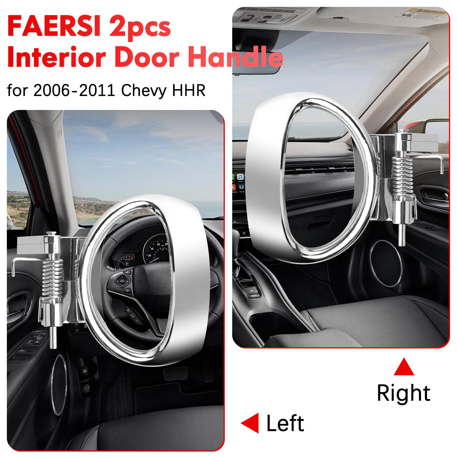 Faersi 2Pcs Interior Door Handle Front Or Rear Driver Side & Passenger Side Replacements For 2006 2007 2008 2009 2010 2011 Chevy