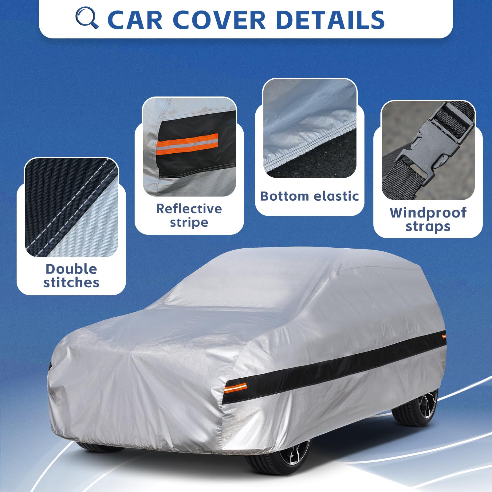 Holthly 10 Layers Minivan Car Cover Custom Fit for Toyota Sienna (1997-2024) Waterproof All Weather for Automobiles, Outdoor Ful
