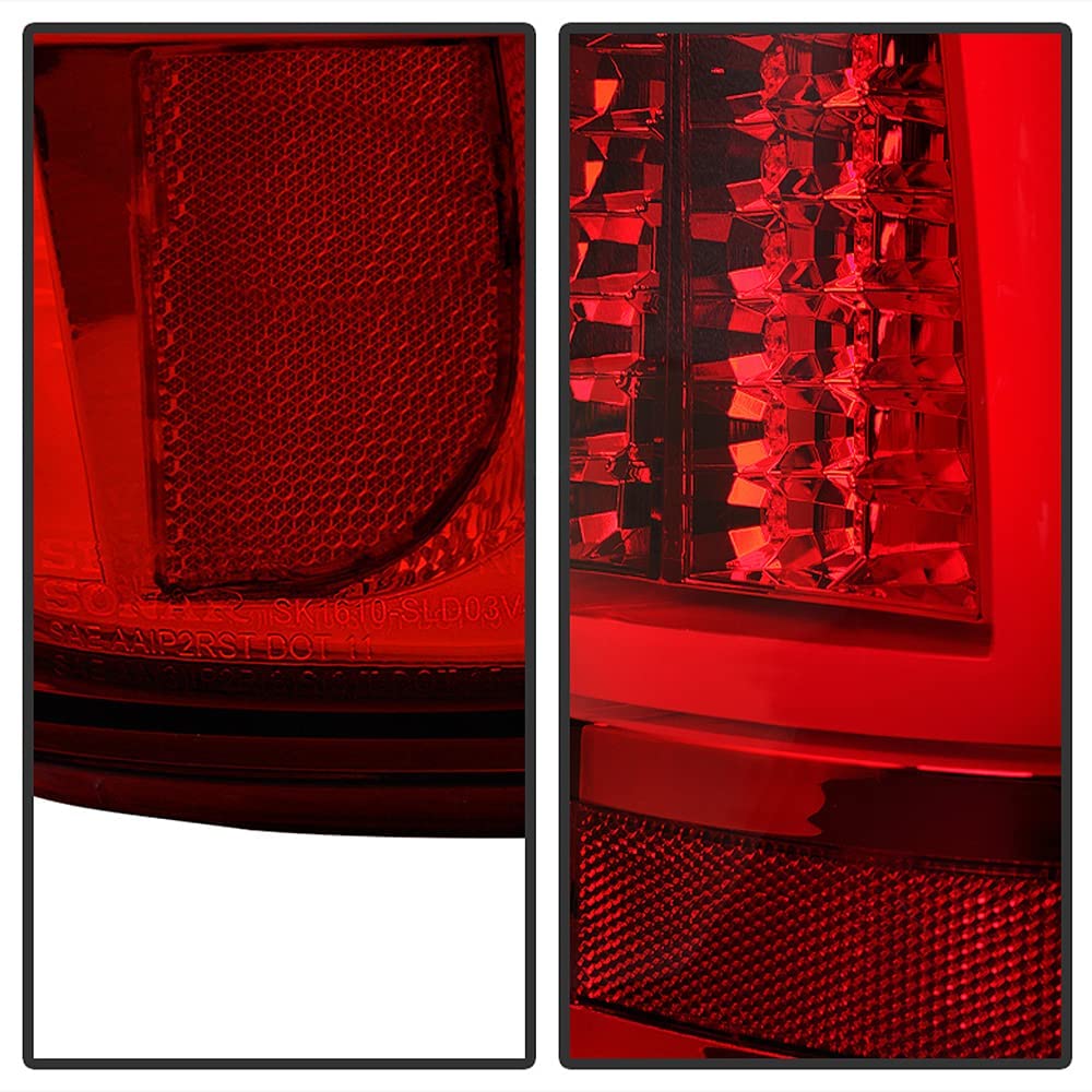 Acanii - For 2003-2006 Chevy Silverado 1500 2500Hd 3500 Red Clear Led Tube Tail Lights Brake Lamps Driver & Passenger