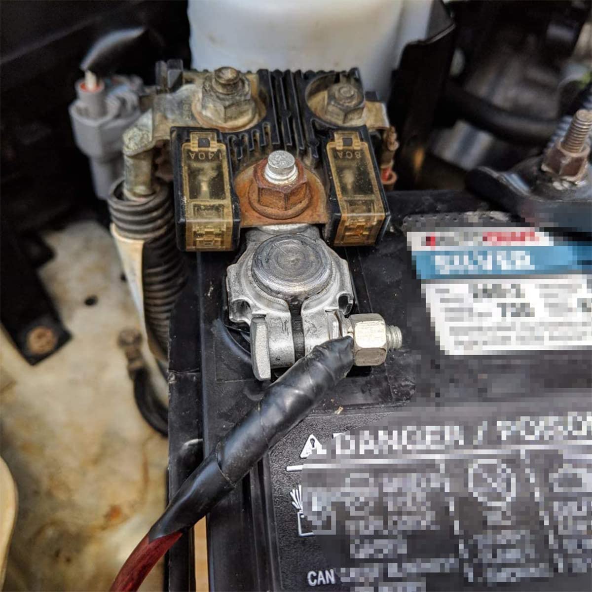 Auceli Battery Terminal Connector, Top Post Battery Cable Terminal Clamp Set, Positive And Negative 1 Pair With 2 Washers, Good