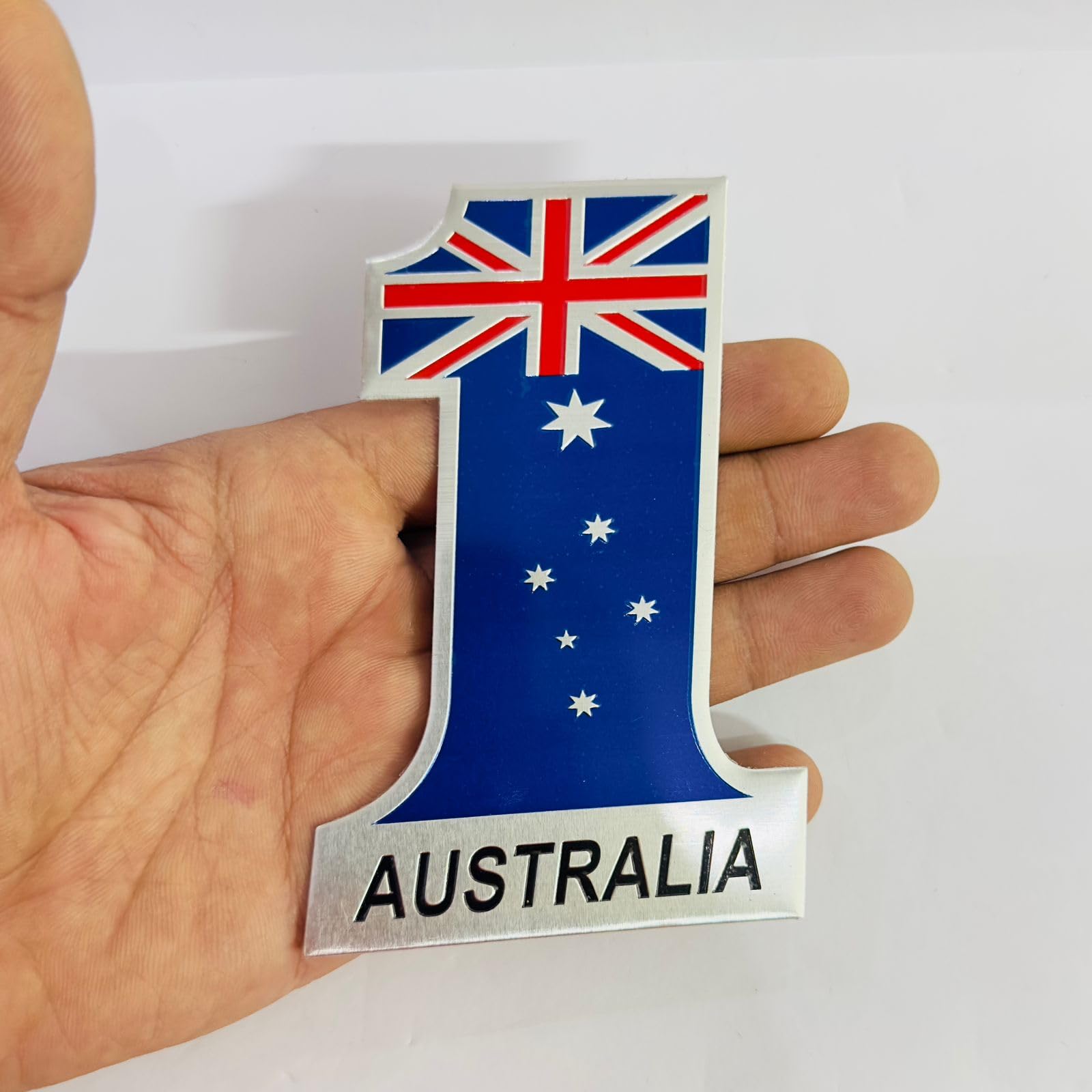 (No One Australia Flag Sticker) Car Bike Laptop Metal Logo Car Emblem & Met.Al Logo, For Carr 3D Badge Auto Racing Universal Spo