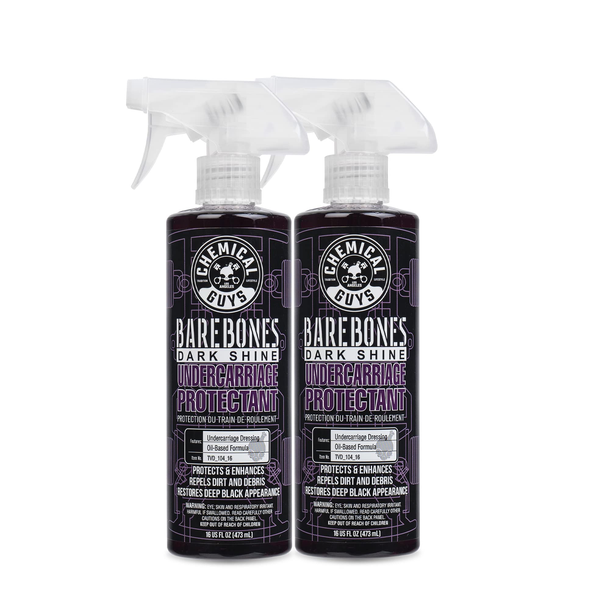 Chemical Guys Tvd_104_1602 Bare Bones Premium Dark Shine Spray For Undercarriage, Tires And Trim, Safe For Cars, Trucks, Motorcy