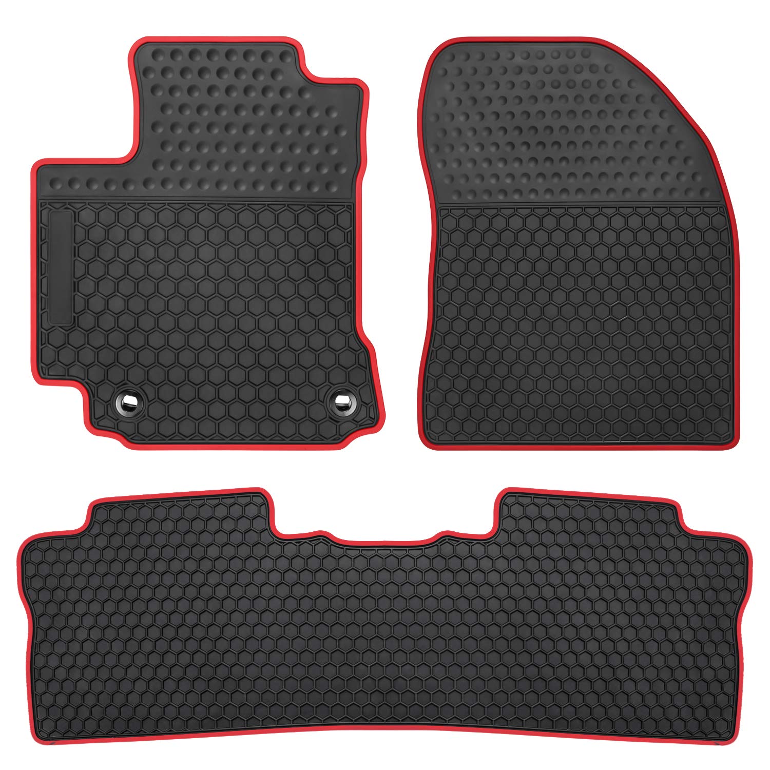 San Auto Car Rubber Floor Mat Custom Fit For Toyota Corolla Sedan 2014 2015 2016 2017 2018 2019 Automatic Transmission Black Red