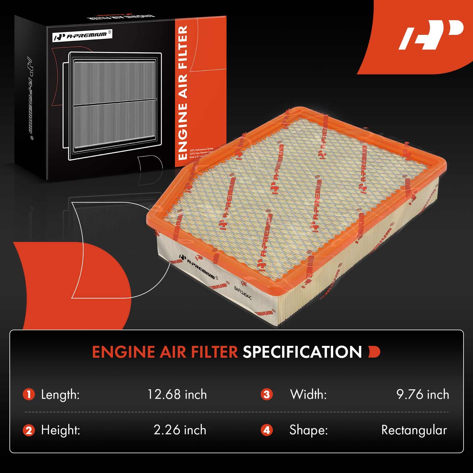 A-Premium Engine Air Filter Compatible with Cadillac Escalade ESV & Chevrolet Silverado 1500, Suburban, Tahoe & GMC Sierra 1500, Yukon XL, 2019-2023, 2.7L 4.3L 5.3L 6.2L, Replace# 84121217