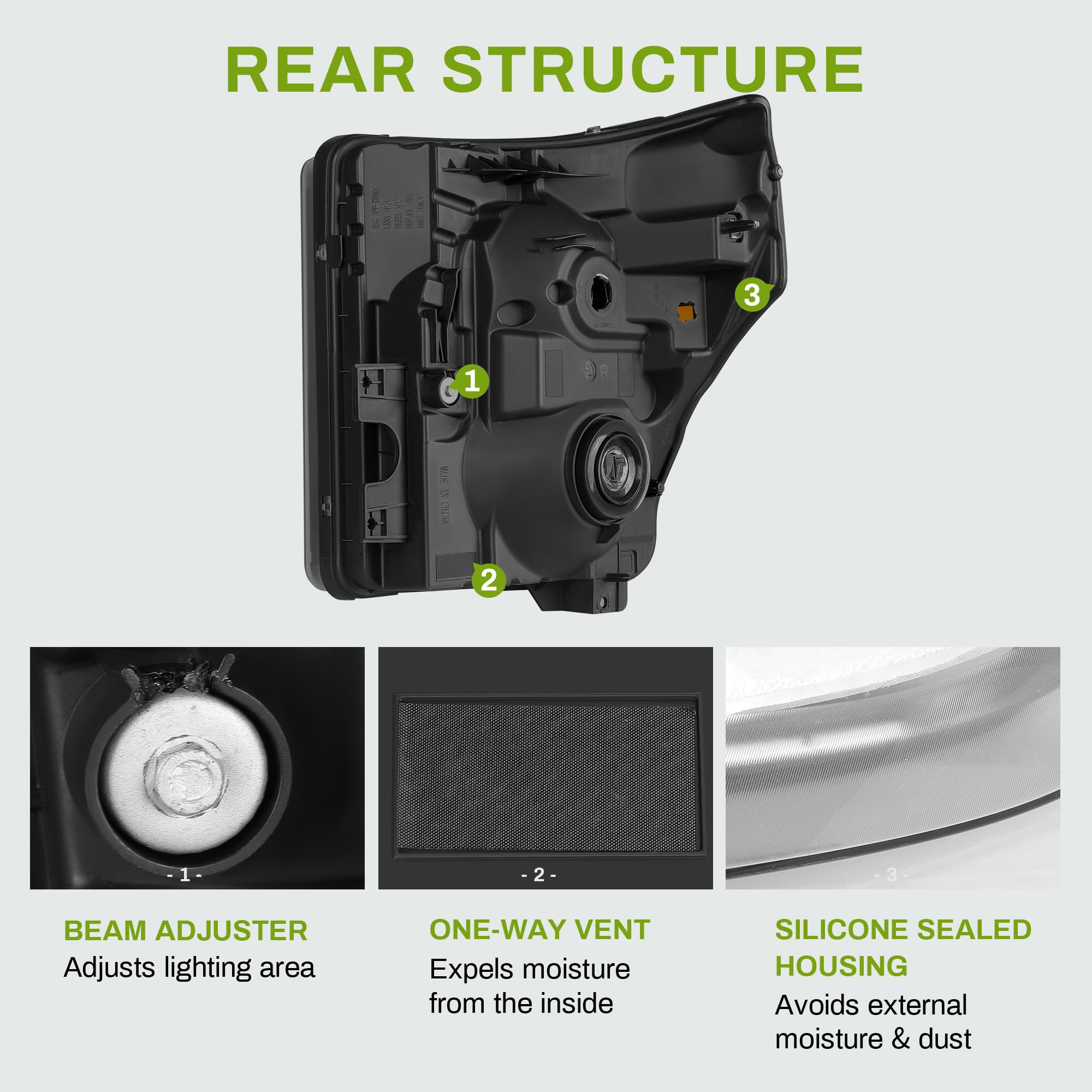 Autosaver88 Headlights Assembly Compatible With 2011-2016 Ford F-250 F-350 F-450 F-550 Super Duty Replacement Headlamp Black Hou