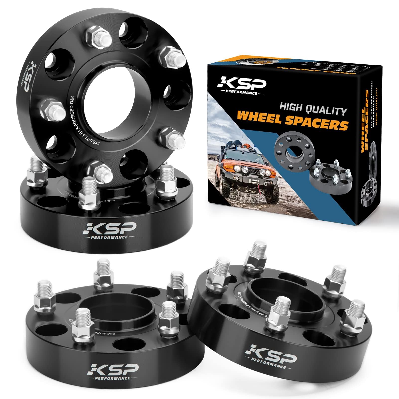 KSP PERFORMANCE 5X5.5 Wheel Spacers for Ram 1500, 1.5" (38mm), Hub Centric, 5x139.7mm, M