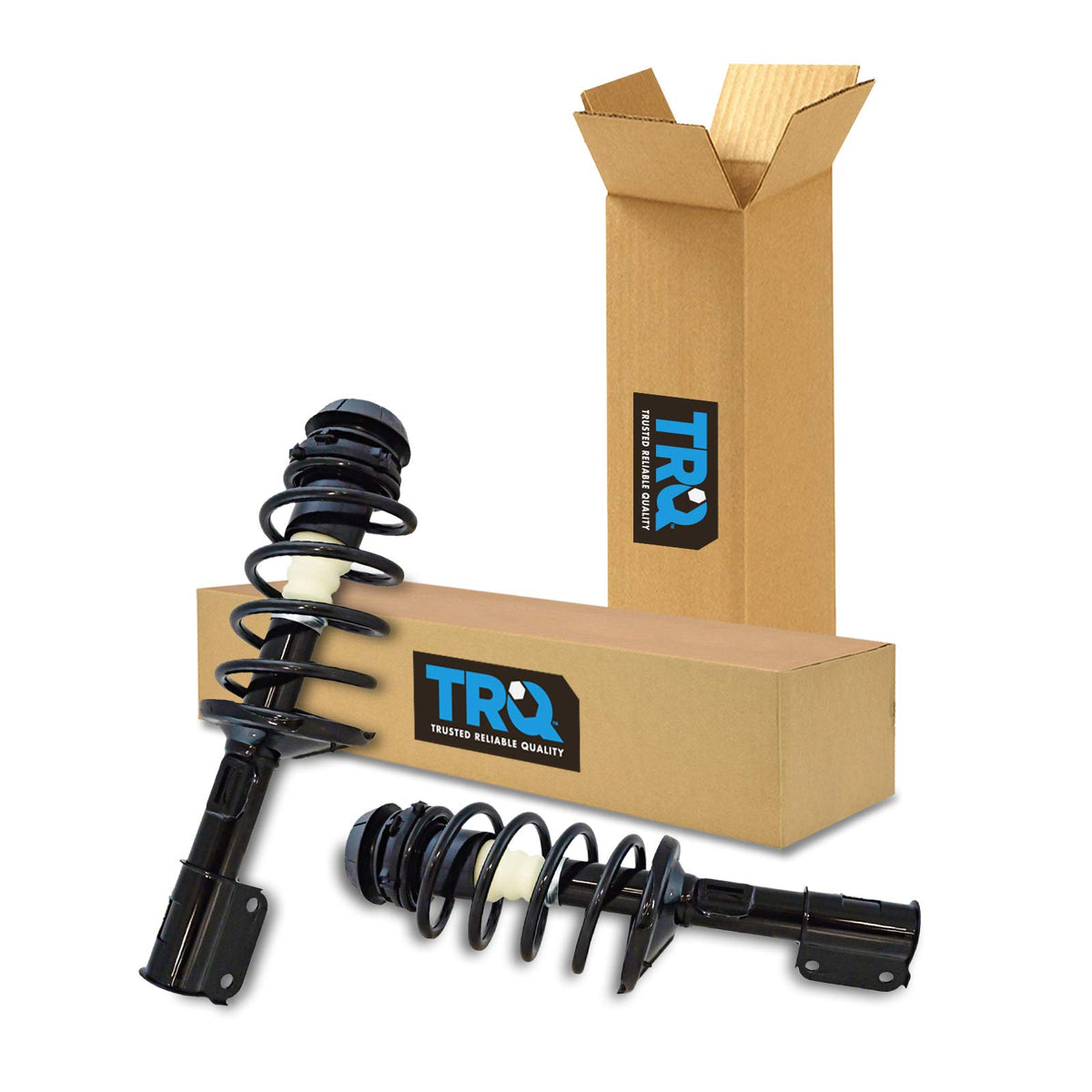 Trq Front Strut & Coil Spring Assembly Set Driver & Passenger Sides Compatible With 04-08 Suzuki Forenza 05-08 Reno