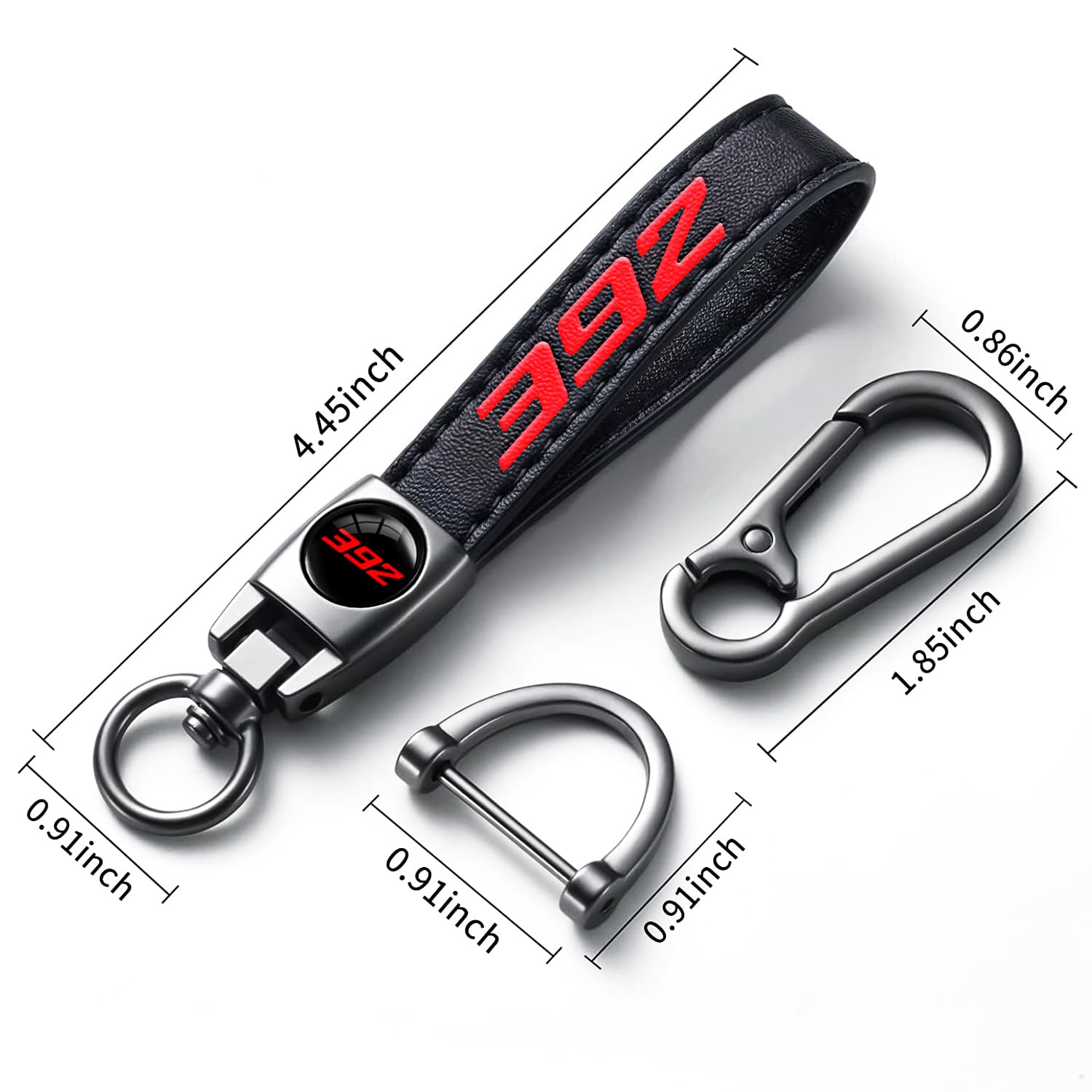 Annloysky Black Leather Metal Car Keychain Keyring Compatible with Dodge Challenger Durango SRT 392 Cars Accessories